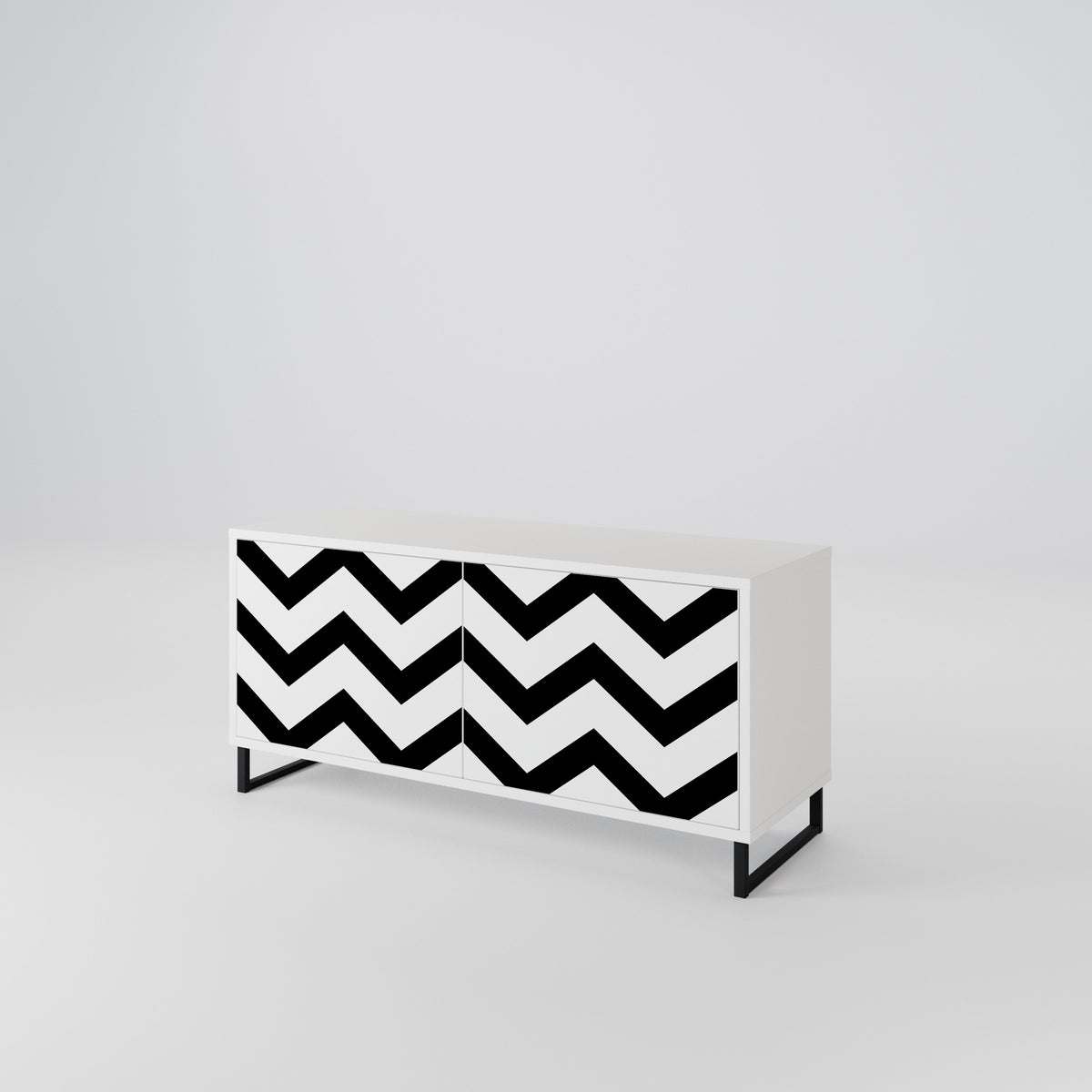 CLASSIC ZIG ZAG Kompaktní dvoudveřový TV stolek