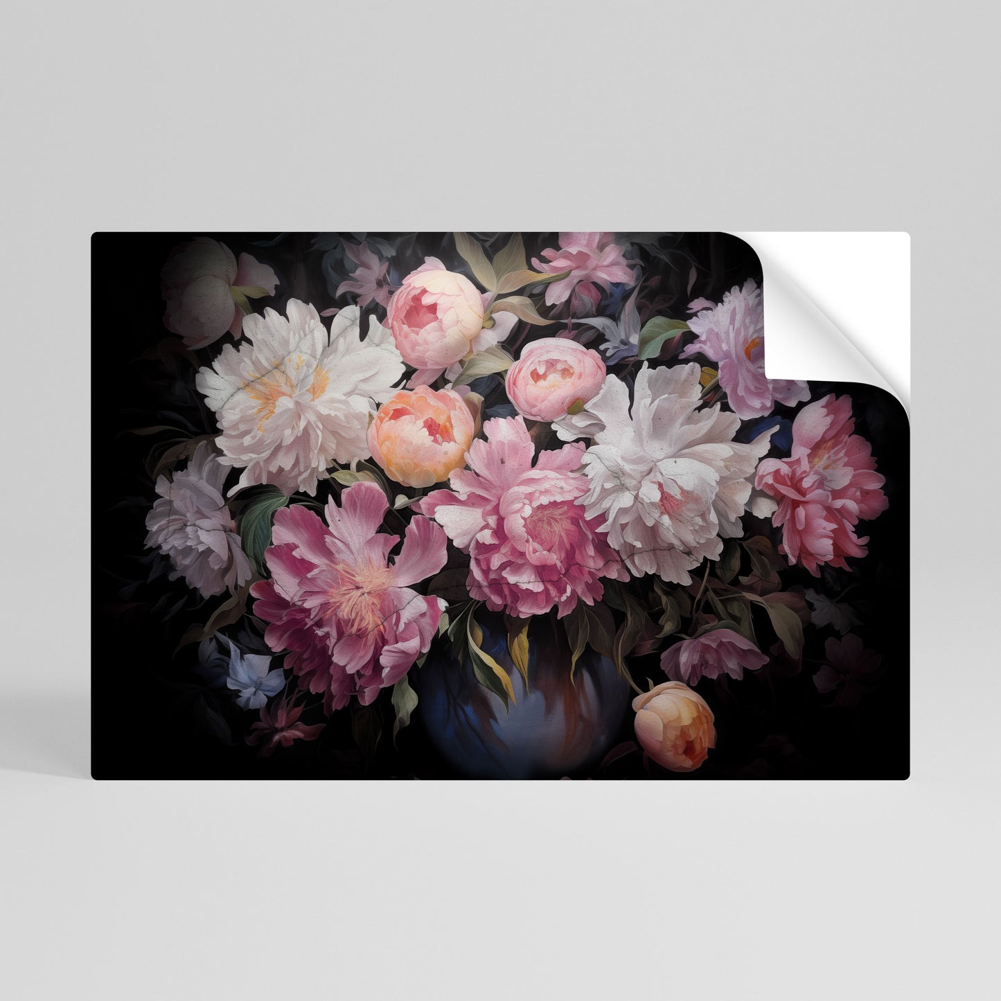 CRASHED PEONIES Vodorovný samolepicí plakát