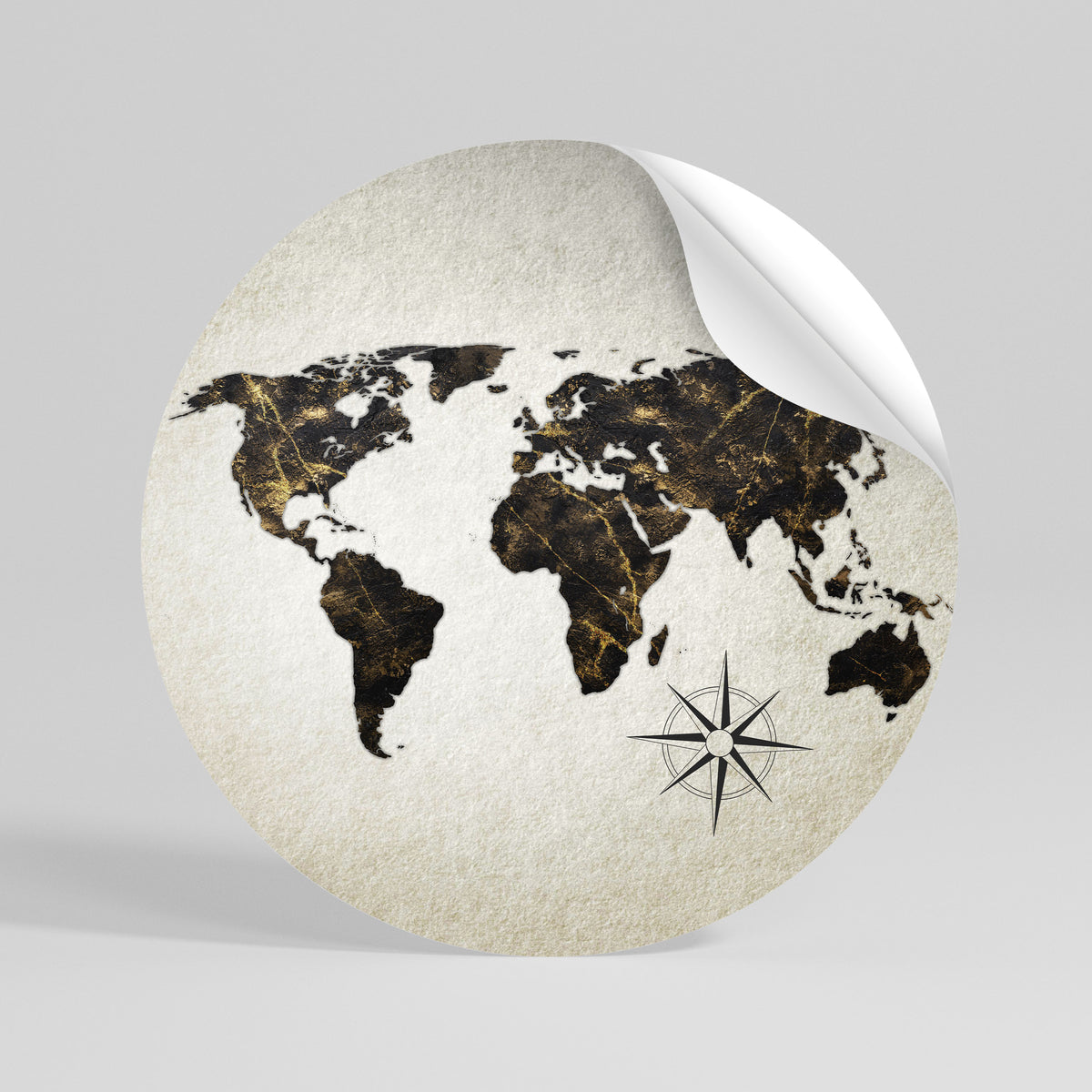GOLDEN LINES GLOBE Kulatá samolepka