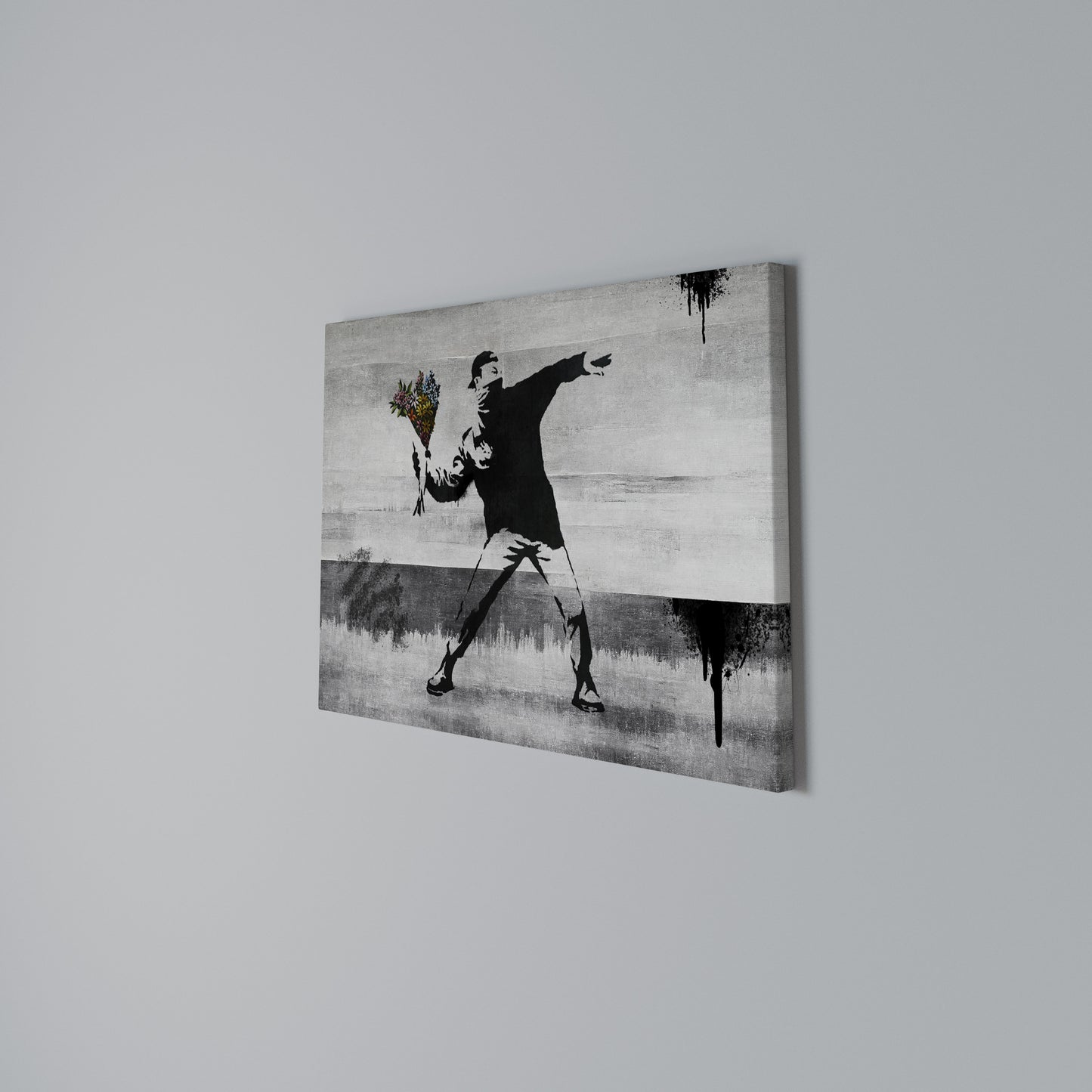 FLOWER BOMBER (BANKSY) Horizontal Canvas Print