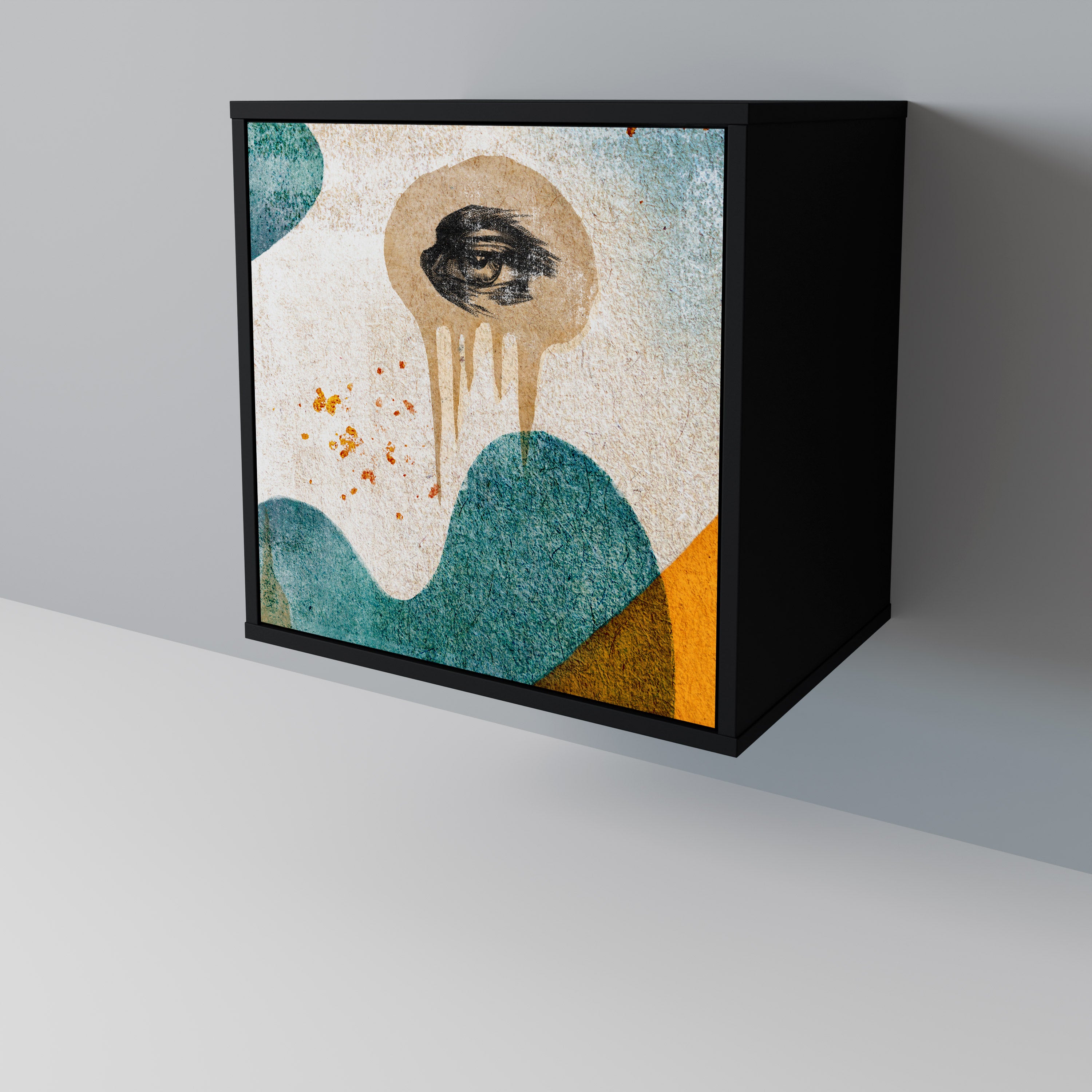 ABSTRACT FACES 1-Door Sideboard