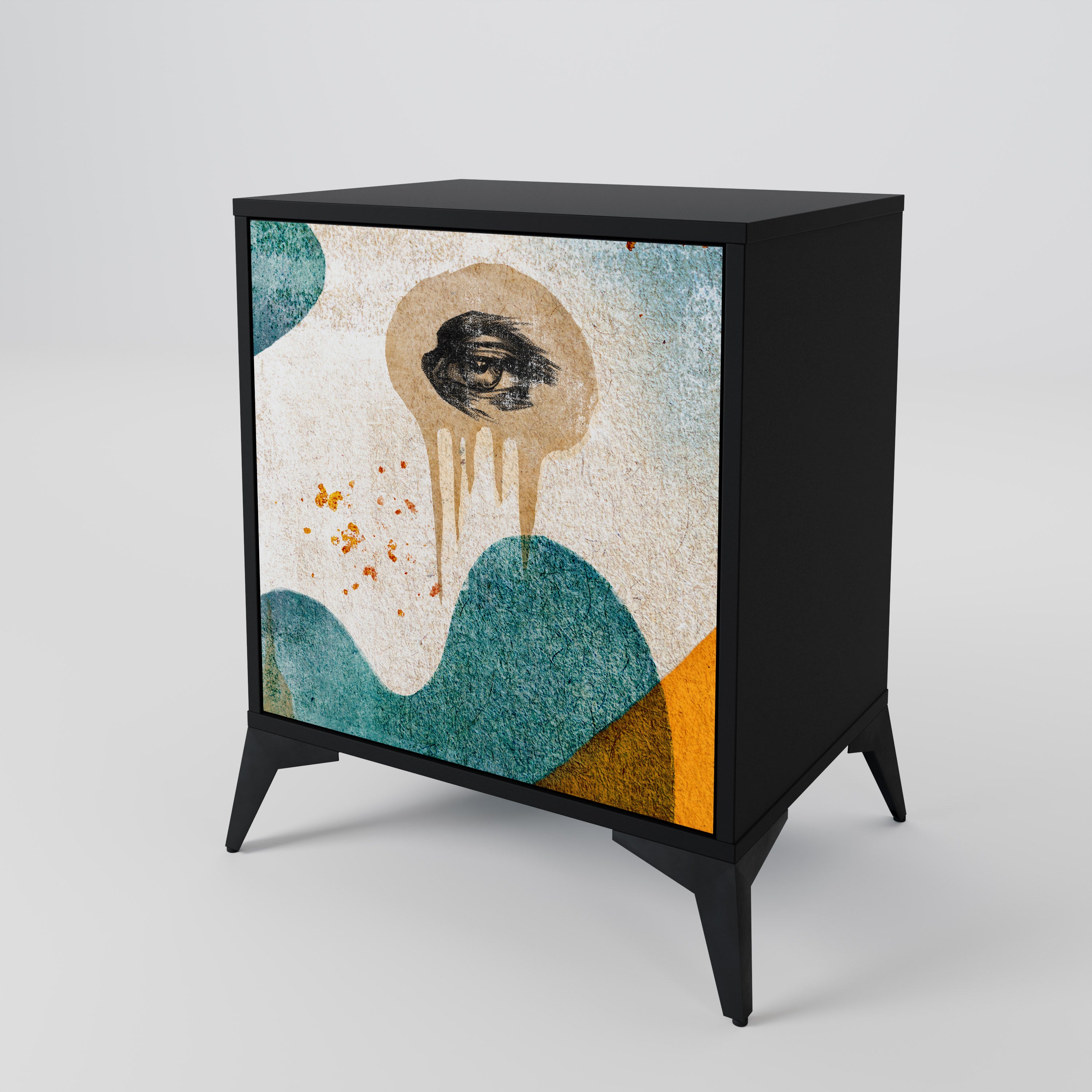 ABSTRACT FACES 1-Door Sideboard