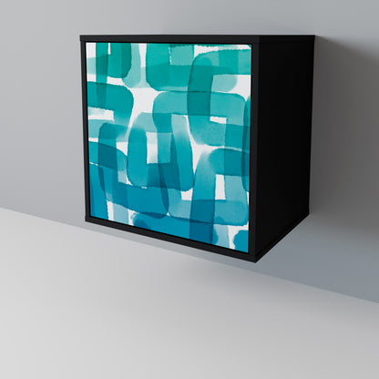 TURQUOISE RECTANGLES Jednodveřová komoda
