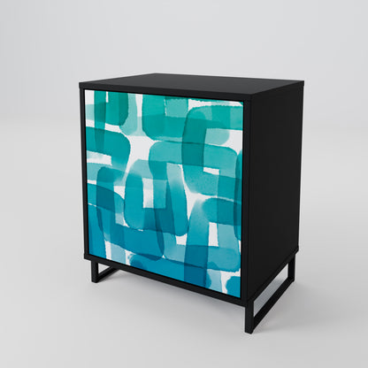 TURQUOISE RECTANGLES Jednodveřová komoda
