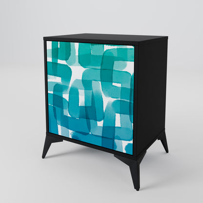 TURQUOISE RECTANGLES Jednodveřová komoda