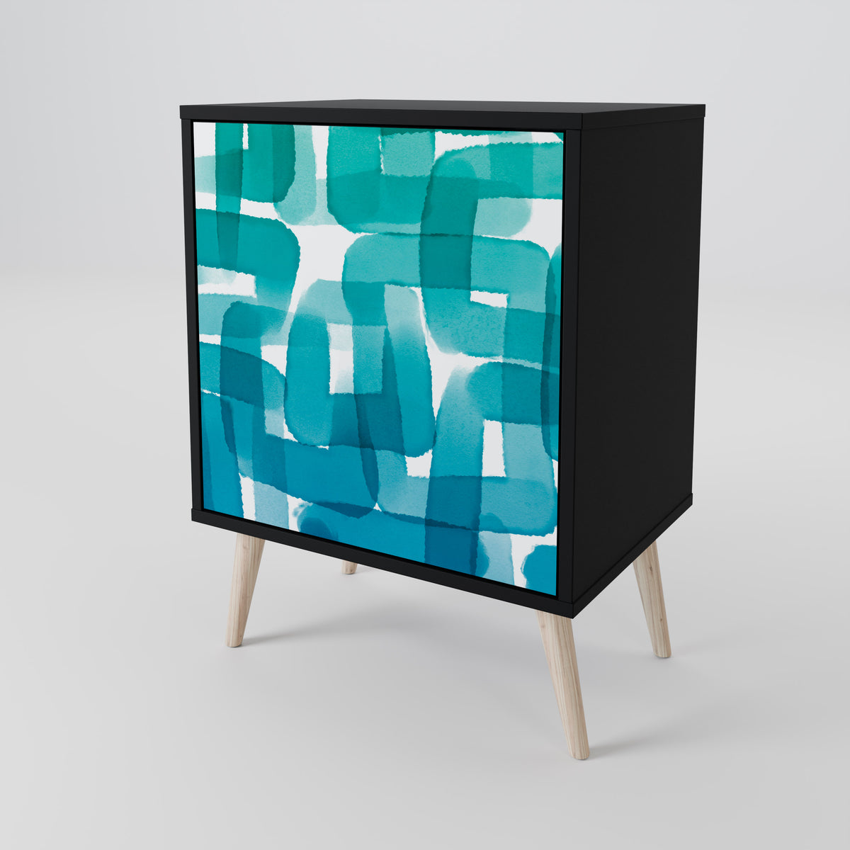 TURQUOISE RECTANGLES Jednodveřová komoda