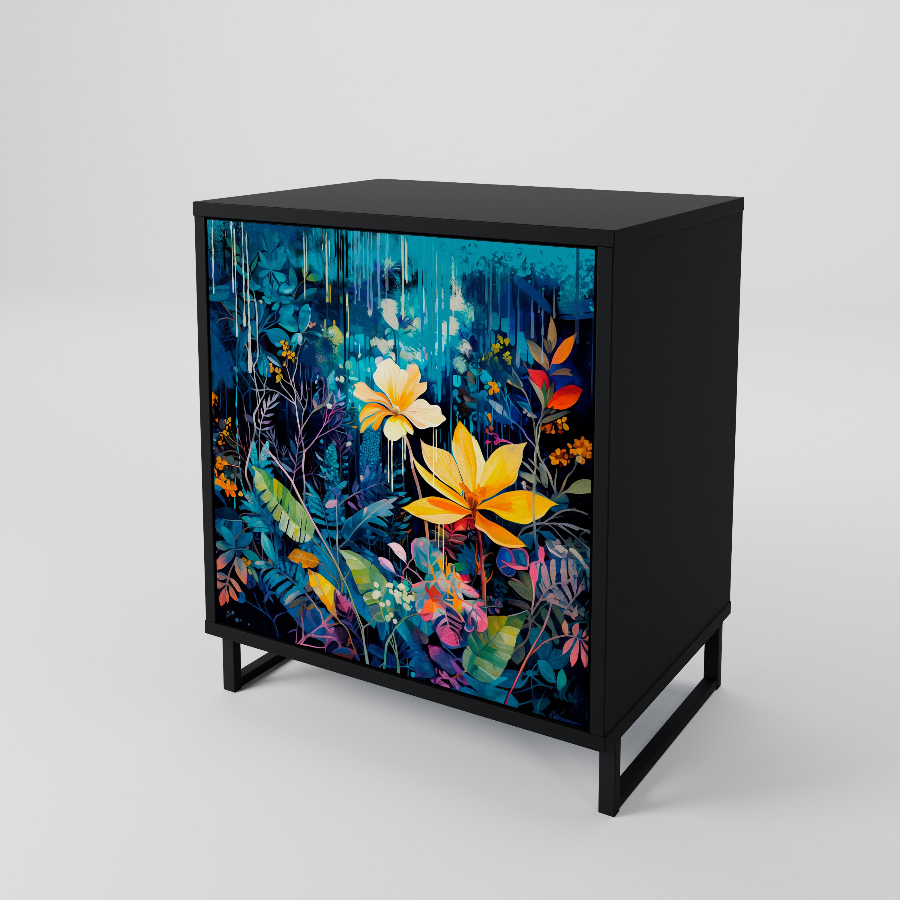 MIDNIGHT BLOSSOM 1-Door Sideboard