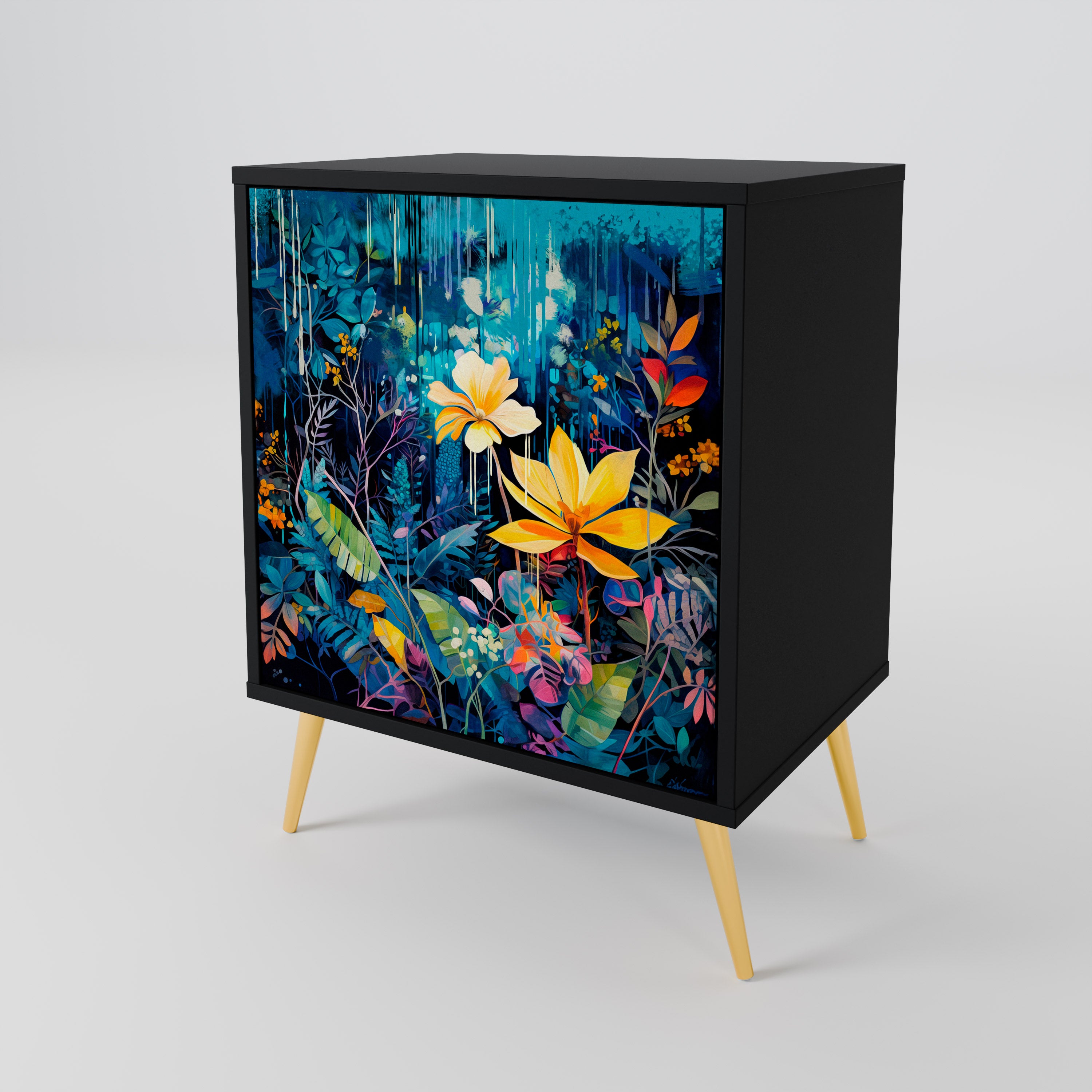 MIDNIGHT BLOSSOM 1-Door Sideboard