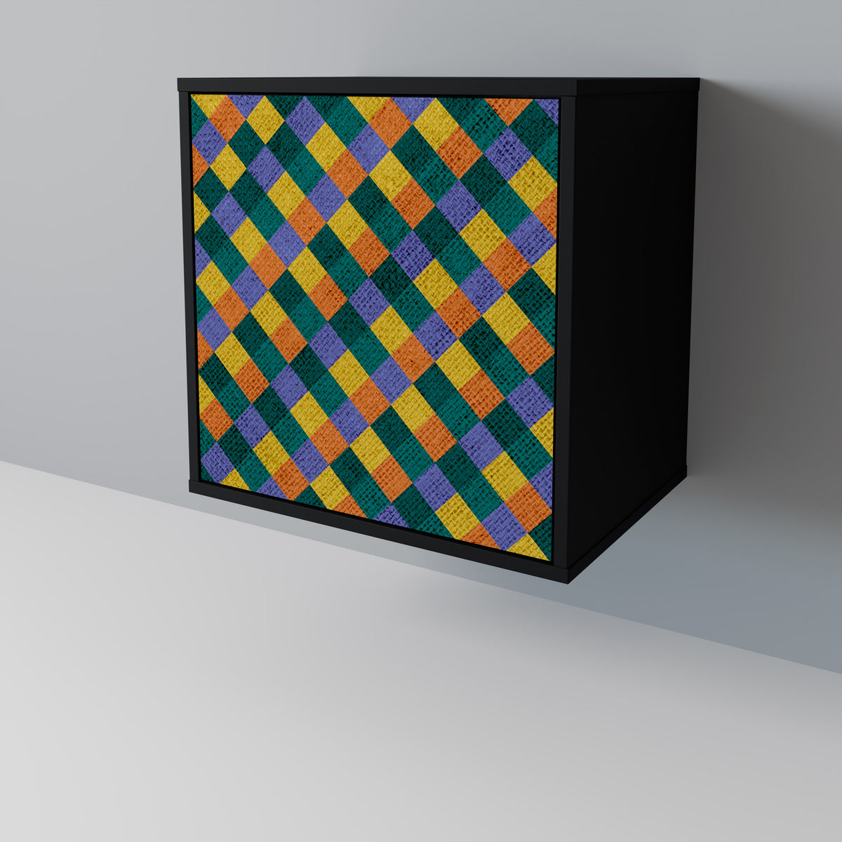 PAINTED SQUARES MIX Jednodveřová komoda