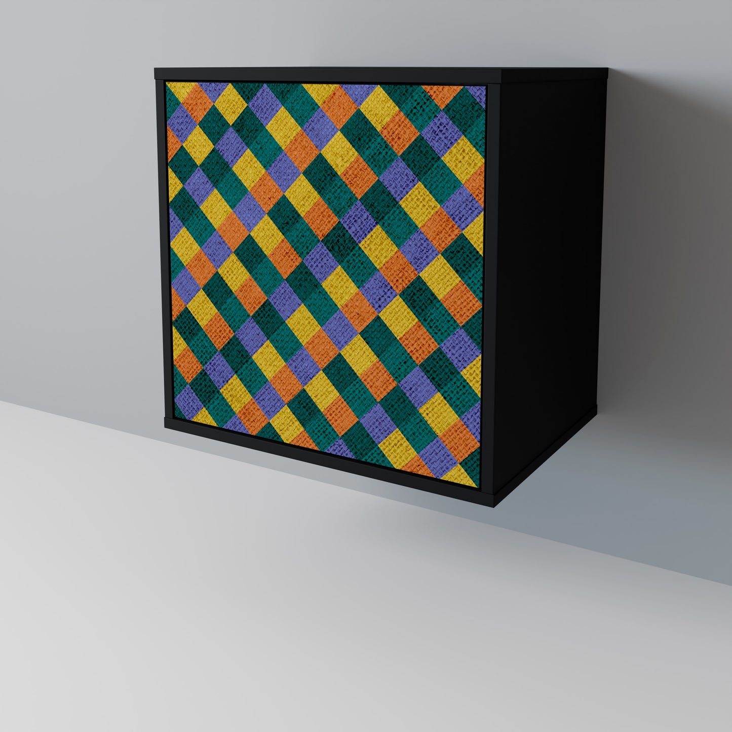 PAINTED SQUARES MIX Jednodveřová komoda