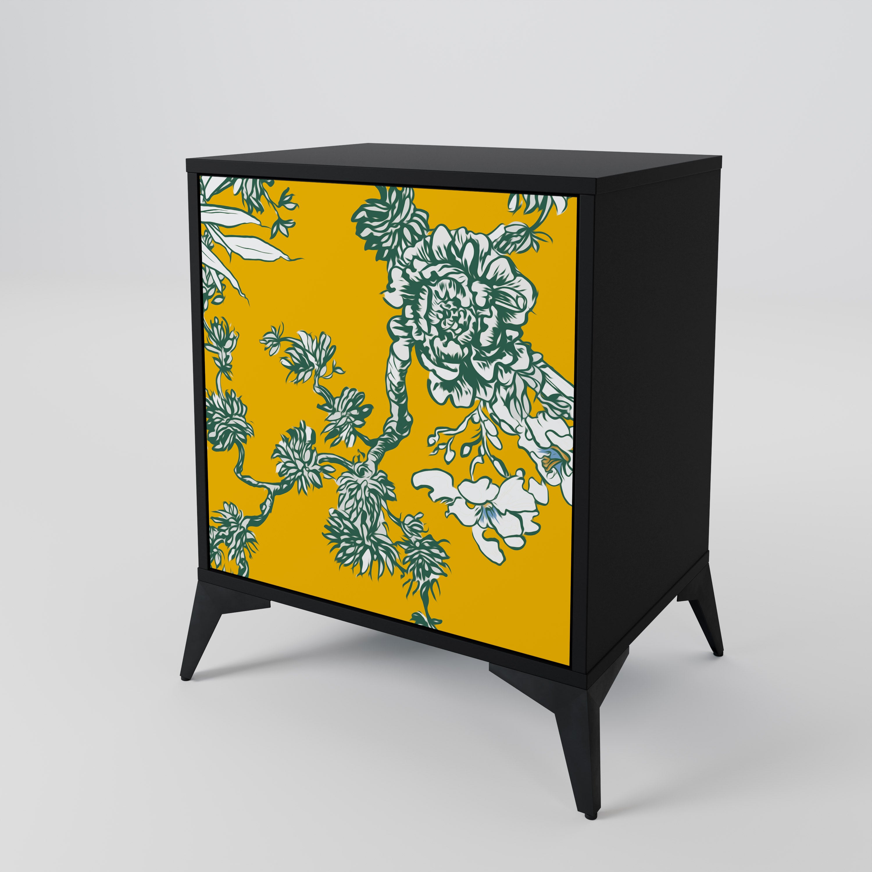YELLOW CHINOISERIE 1-Door Sideboard