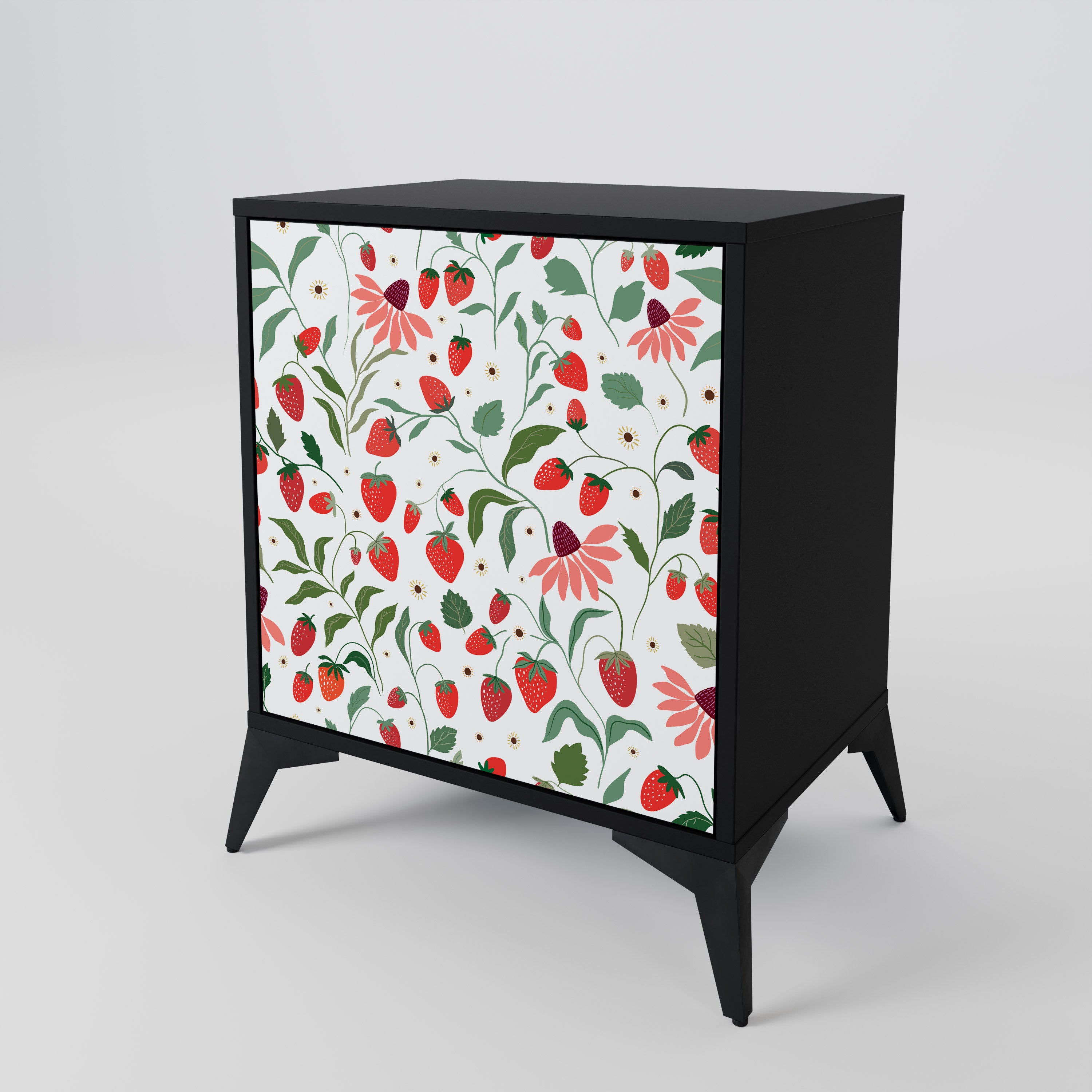 FLOWERS AND STRAWBERRIES 1-Door Sideboard