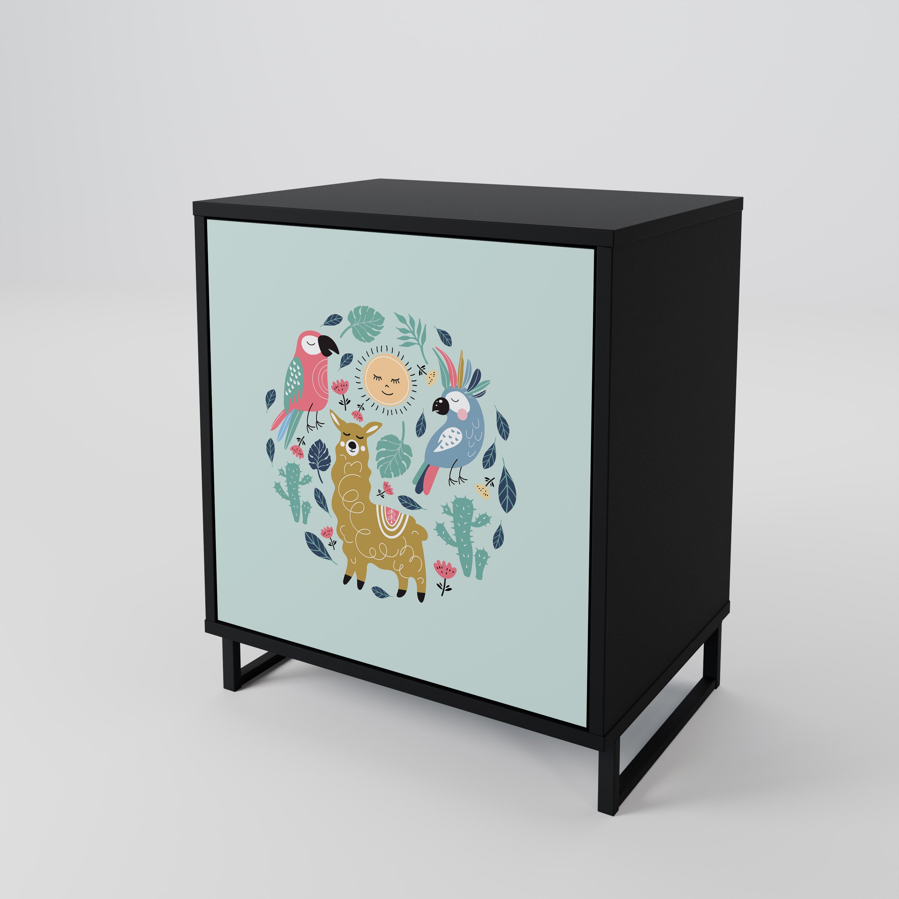 COLORFUL ALPACAS 1-Door Sideboard