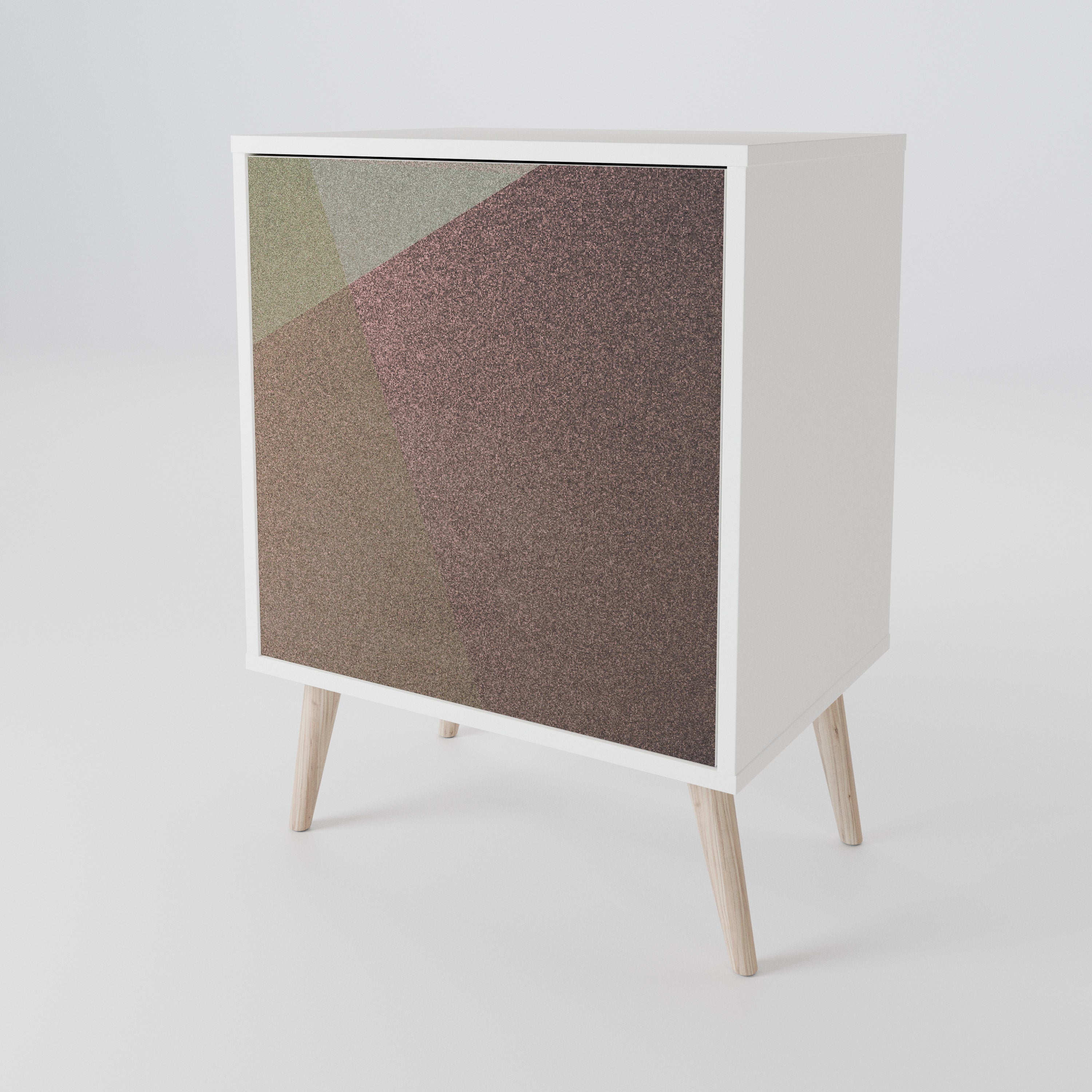 BEIGE GEOMETRY Jednodveřová komoda