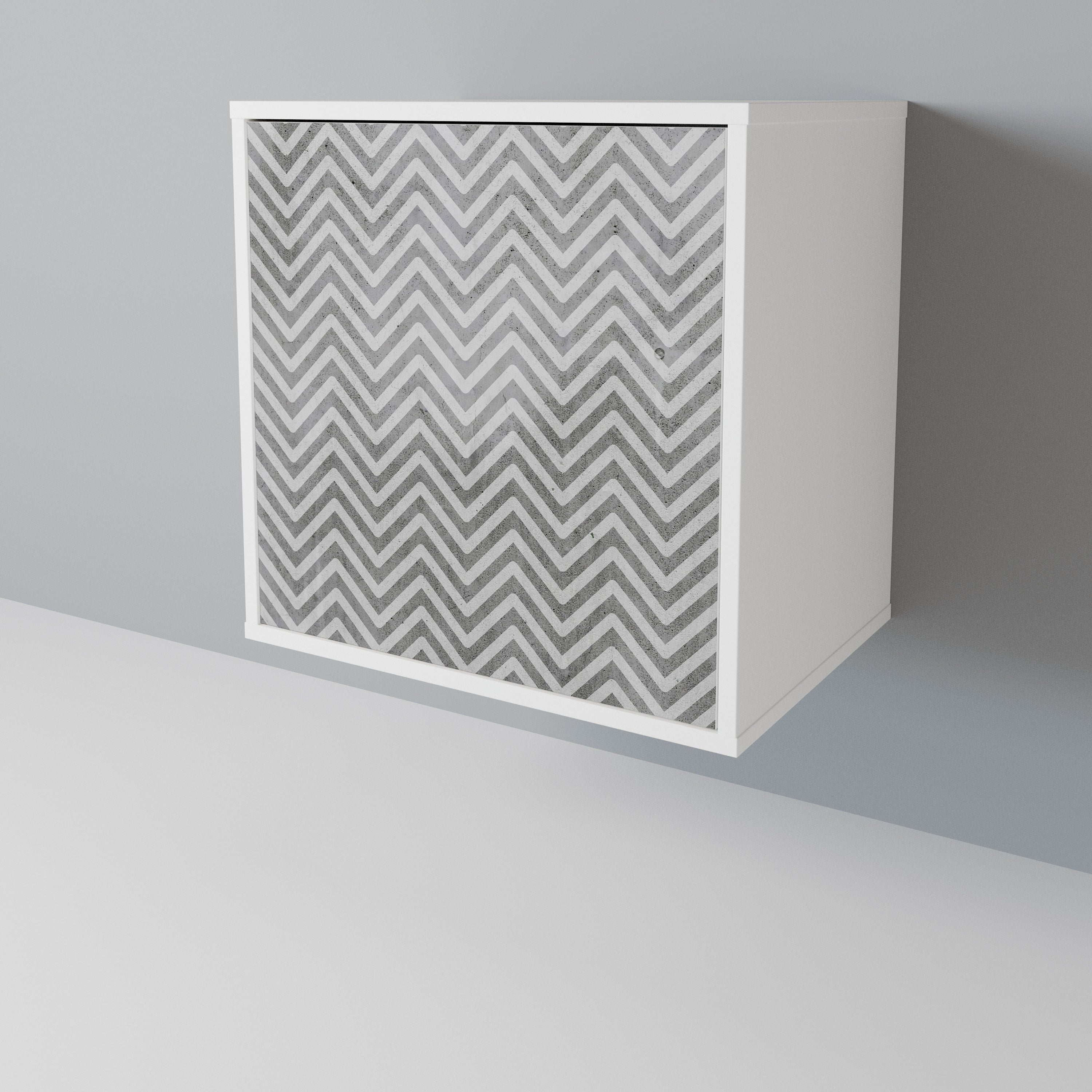 CONCRETE ZIG ZAG Jednodveřová komoda
