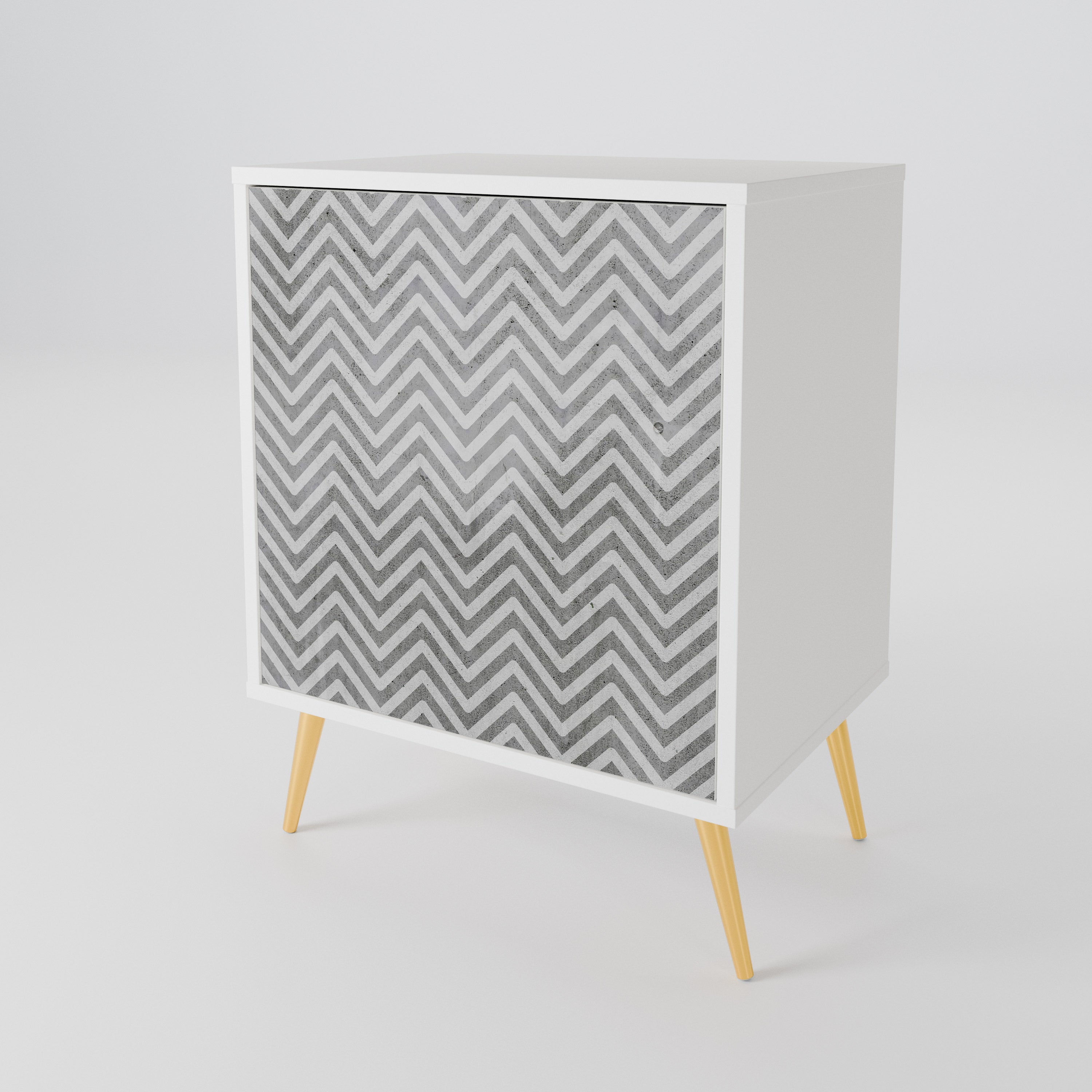 CONCRETE ZIG ZAG Jednodveřová komoda