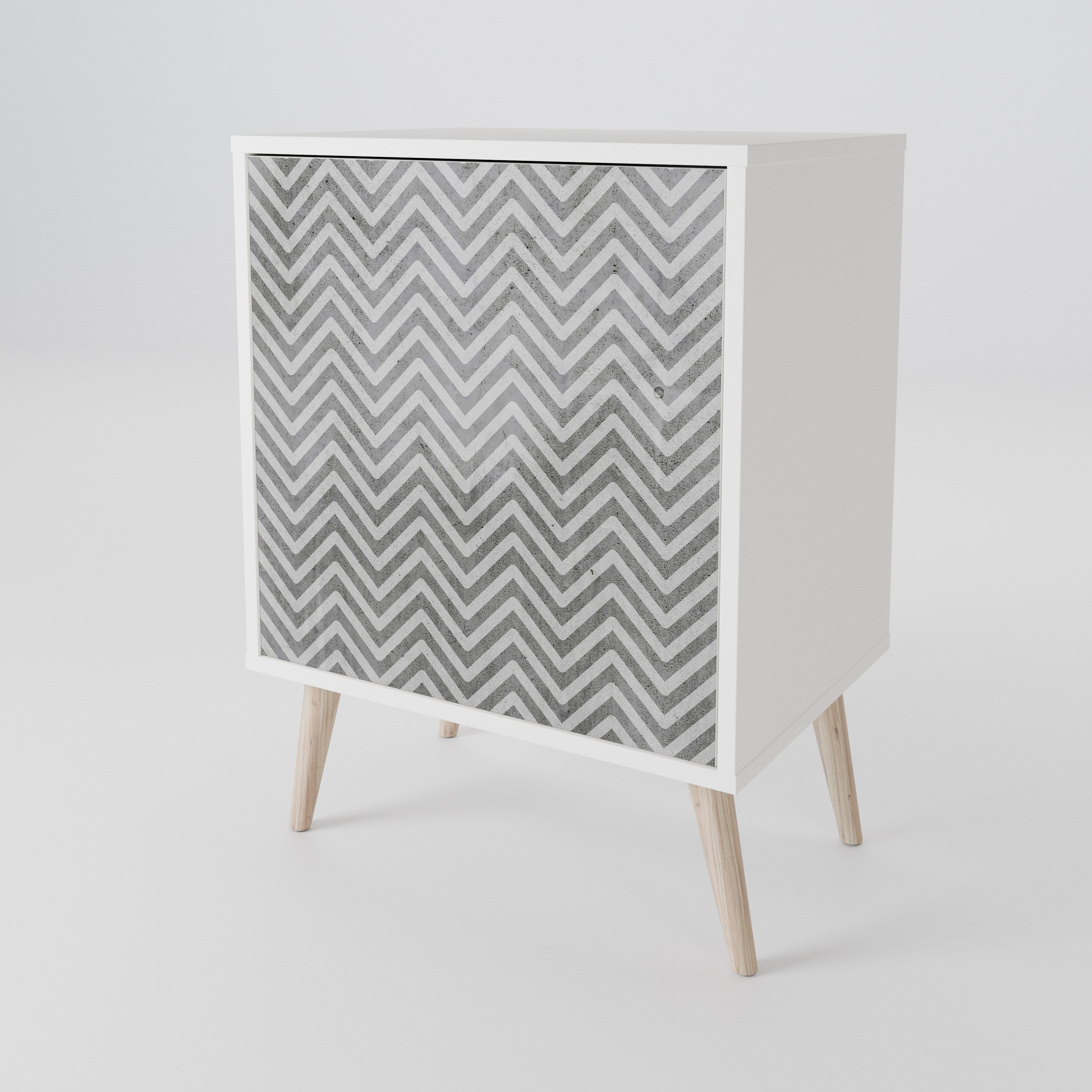 CONCRETE ZIG ZAG Jednodveřová komoda