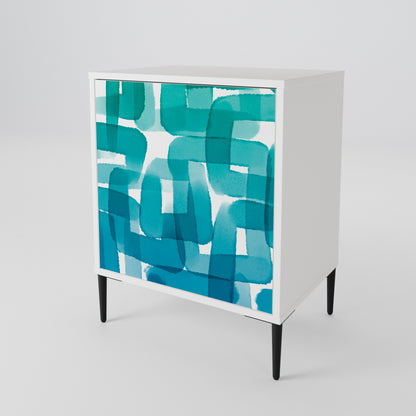 TURQUOISE RECTANGLES Jednodveřová komoda