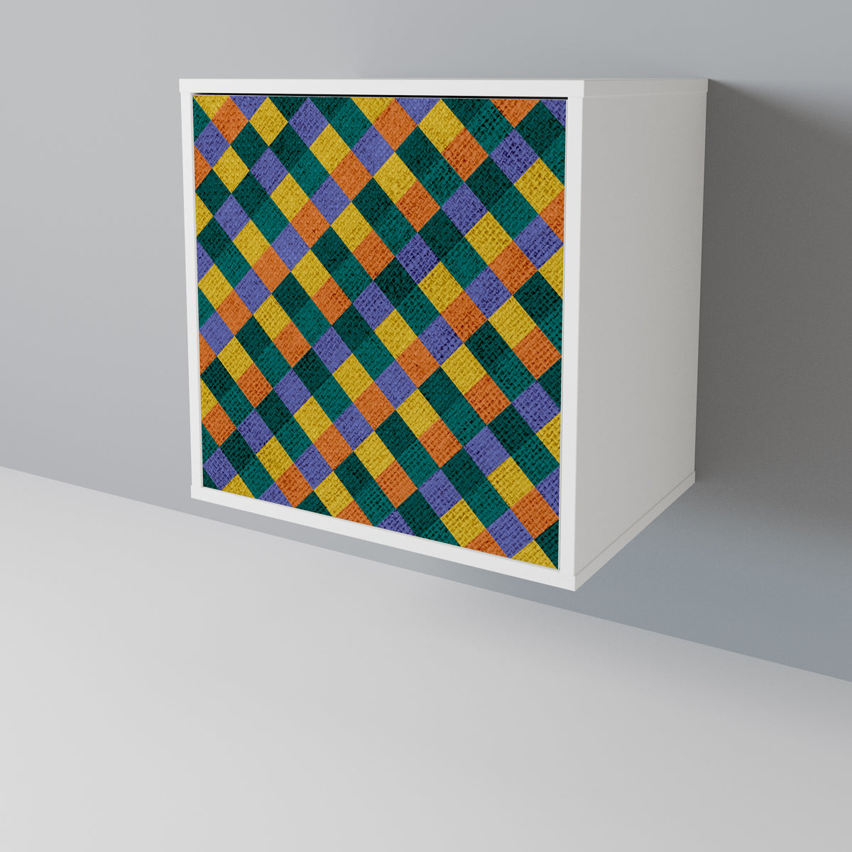 PAINTED SQUARES MIX Jednodveřová komoda