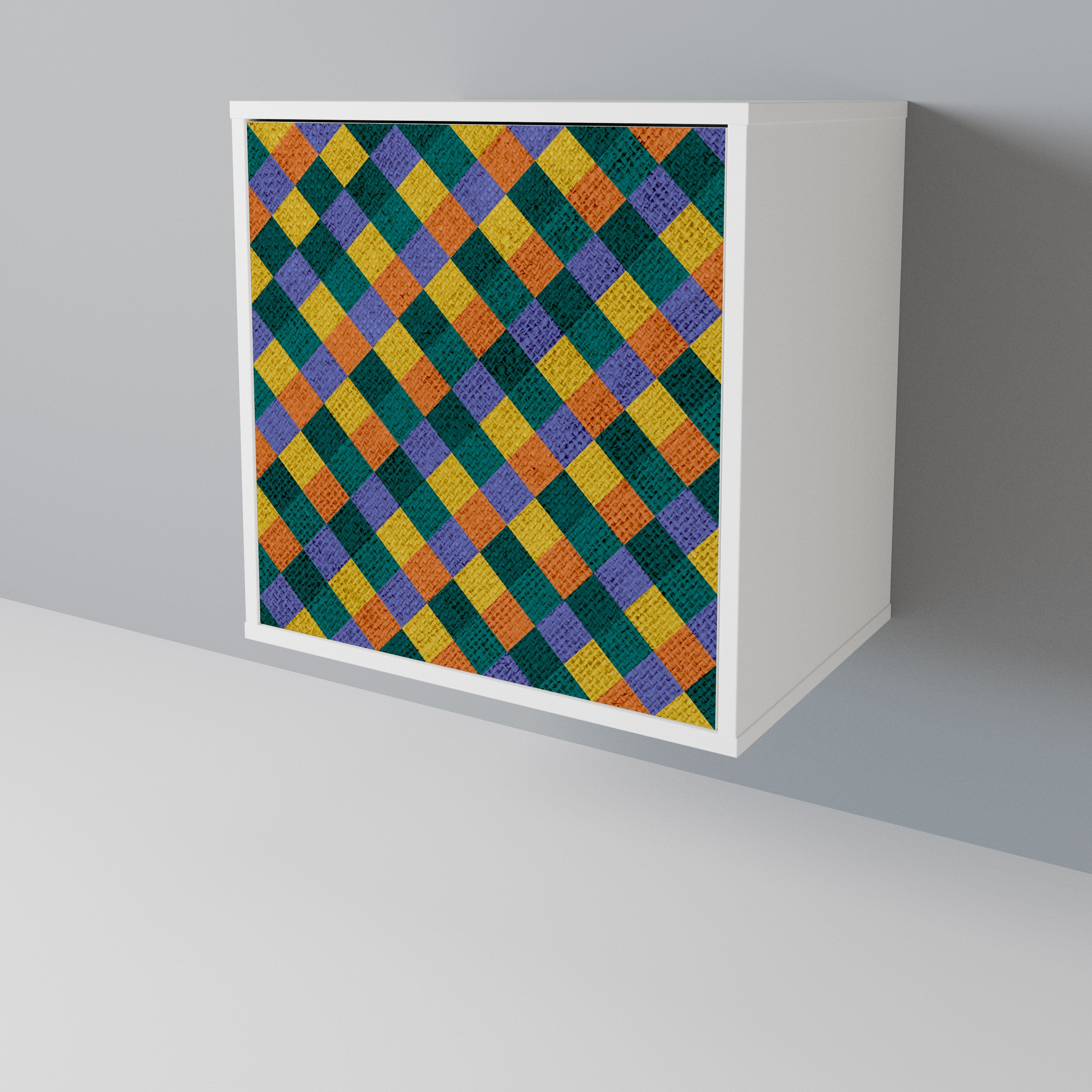 PAINTED SQUARES MIX Jednodveřová komoda