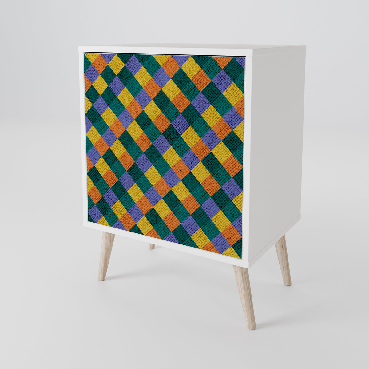 PAINTED SQUARES MIX Jednodveřová komoda