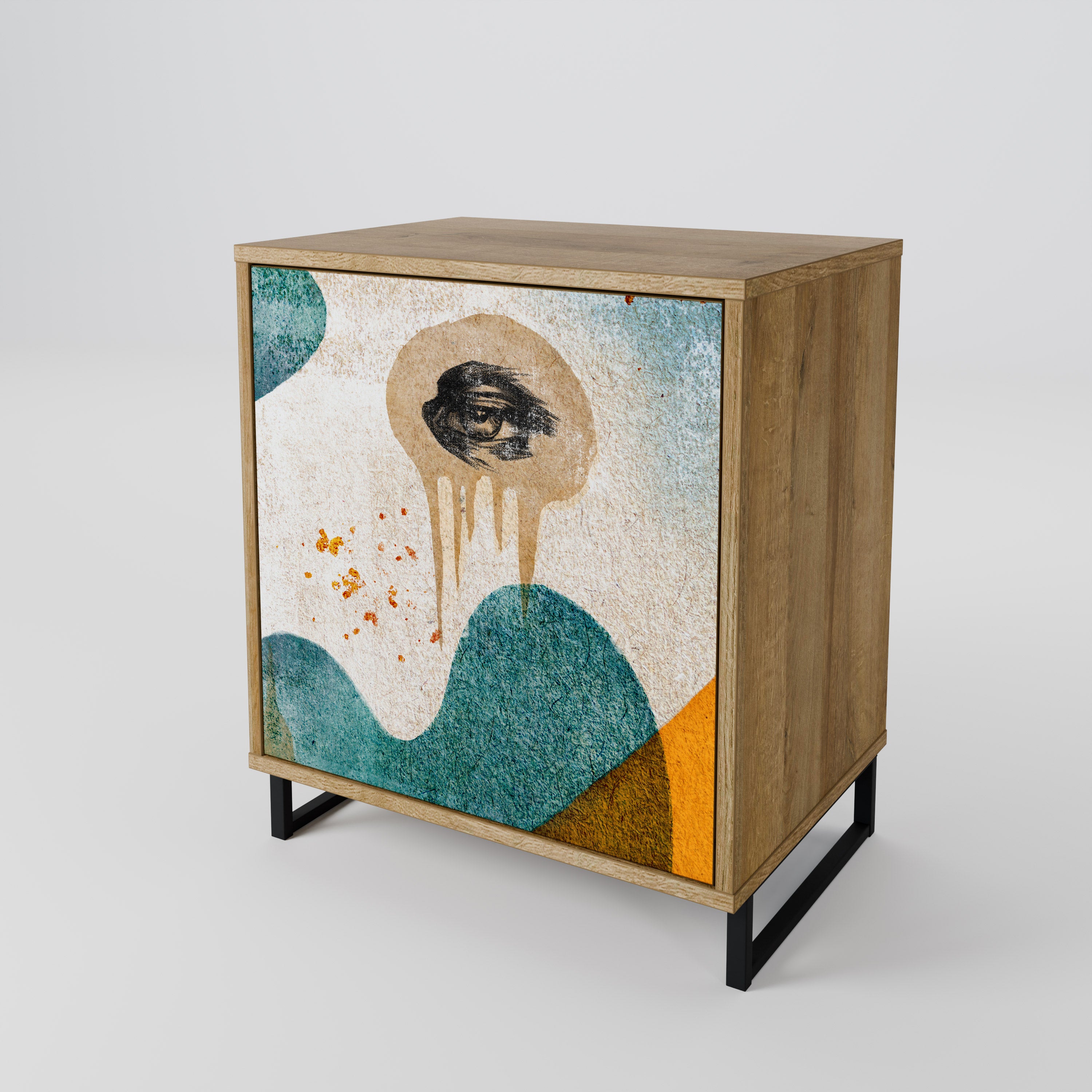 ABSTRACT FACES 1-Door Sideboard
