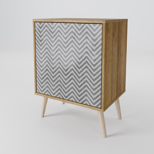 CONCRETE ZIG ZAG Jednodveřová komoda