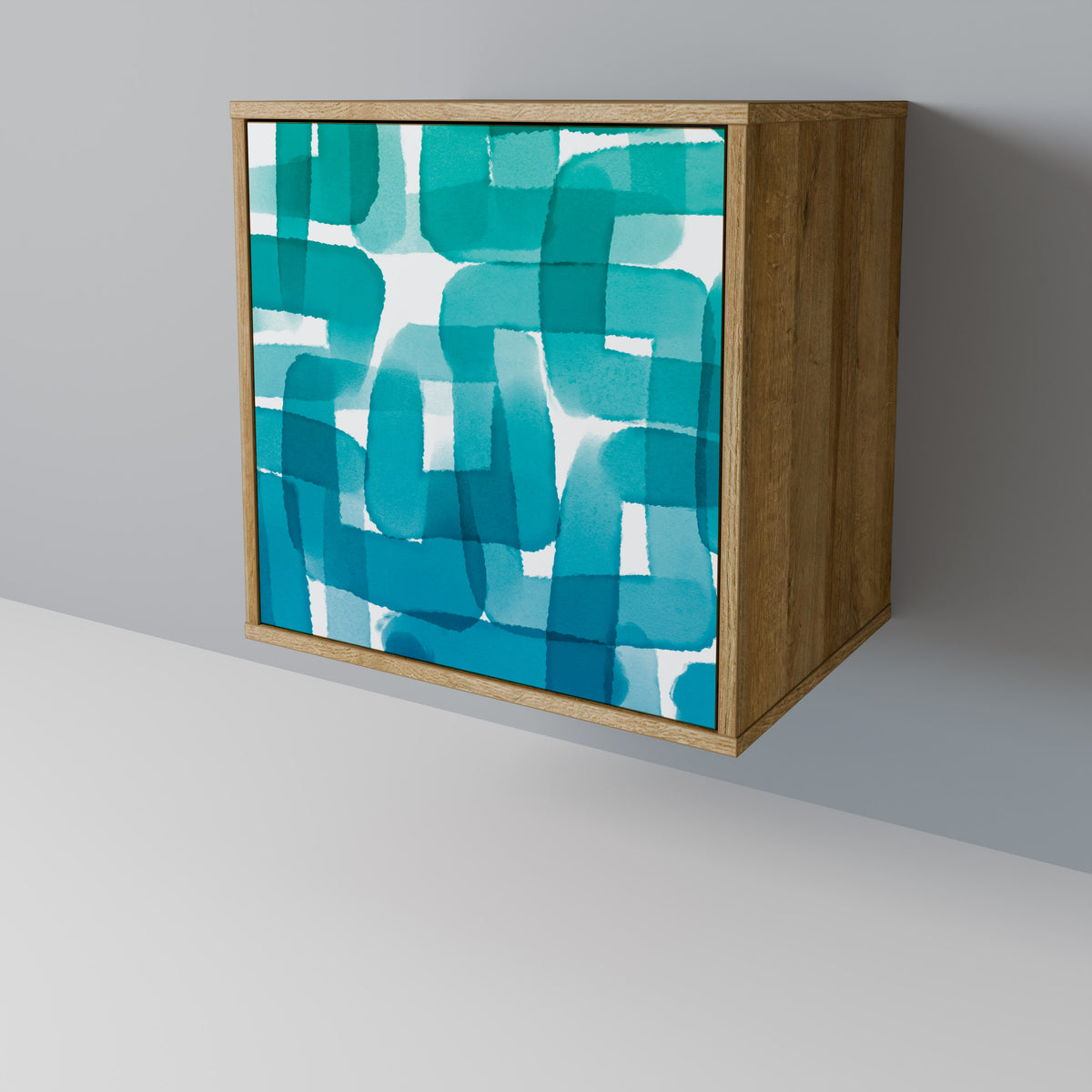 TURQUOISE RECTANGLES Jednodveřová komoda