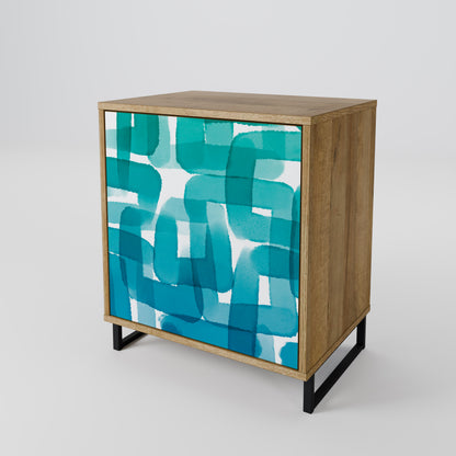 TURQUOISE RECTANGLES Jednodveřová komoda