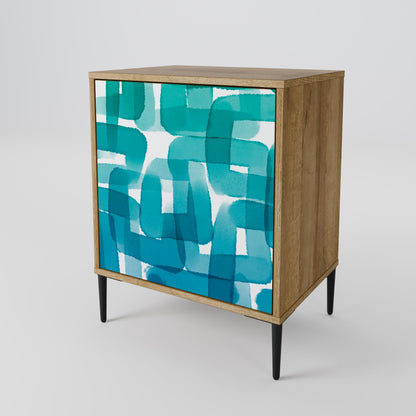 TURQUOISE RECTANGLES Jednodveřová komoda