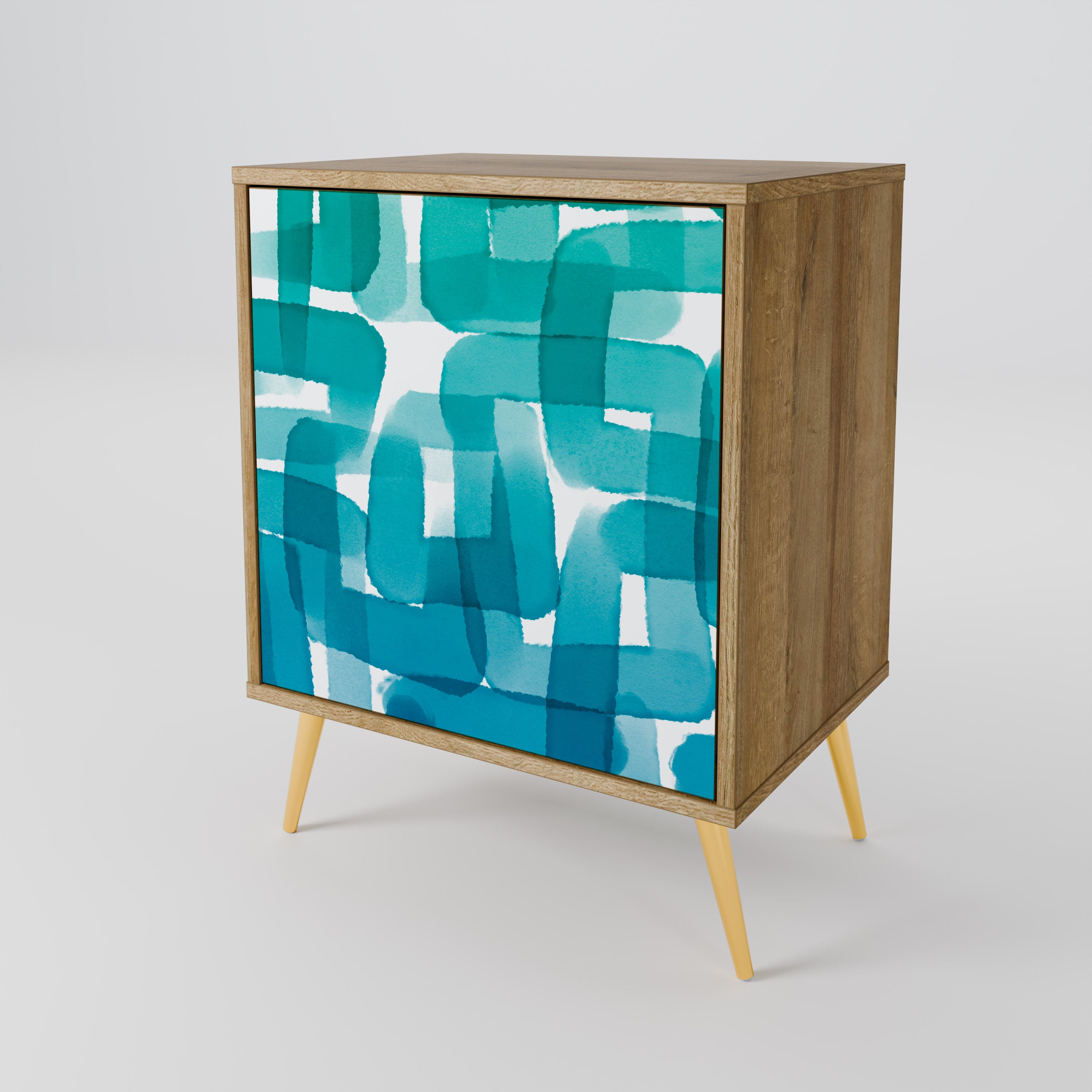 TURQUOISE RECTANGLES 1-Door Sideboard