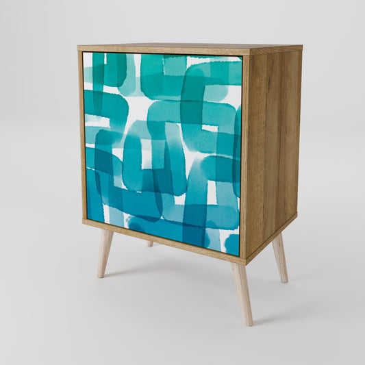TURQUOISE RECTANGLES Jednodveřová komoda