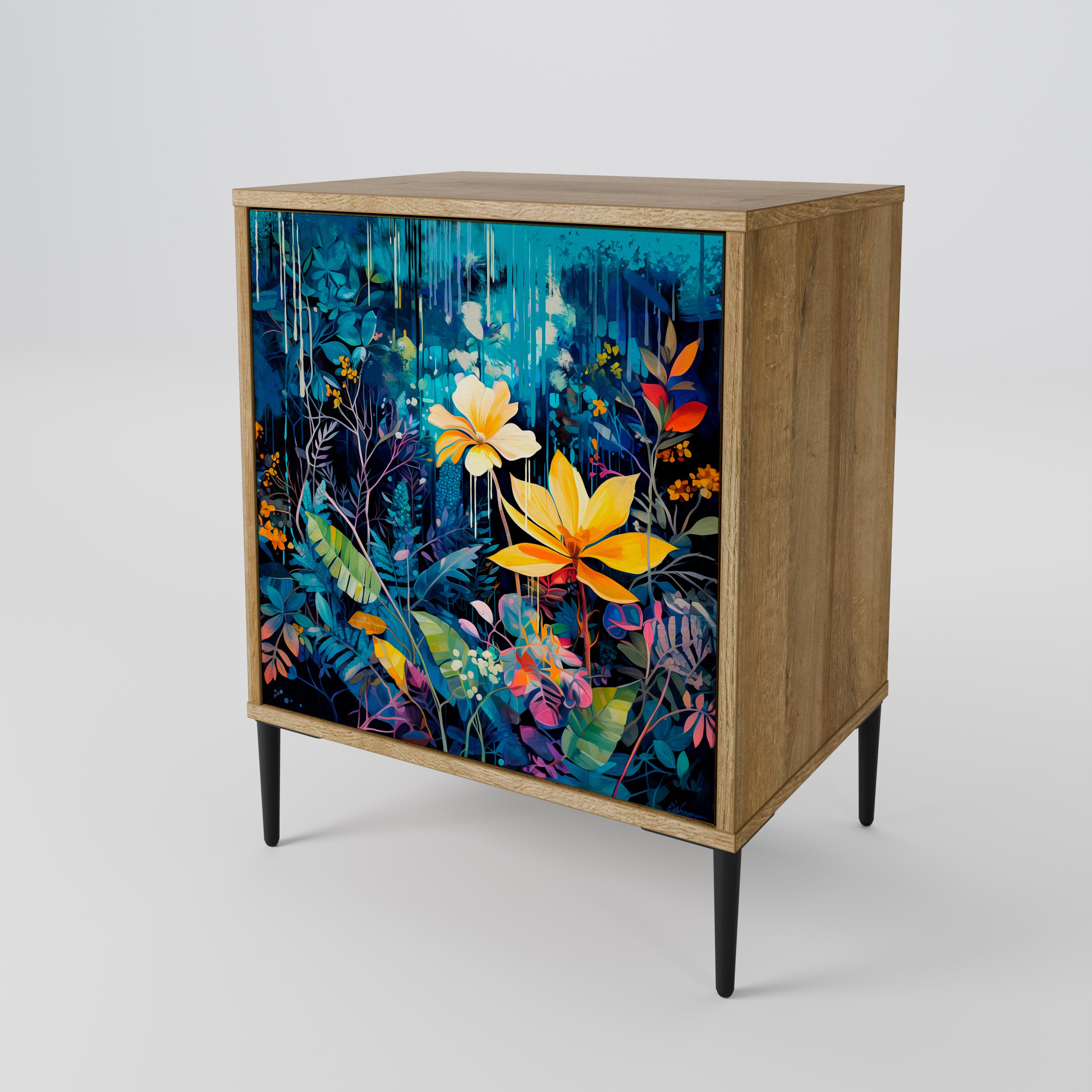 MIDNIGHT BLOSSOM 1-Door Sideboard