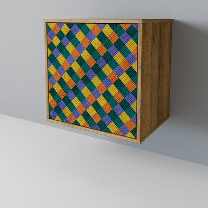 PAINTED SQUARES MIX Jednodveřová komoda