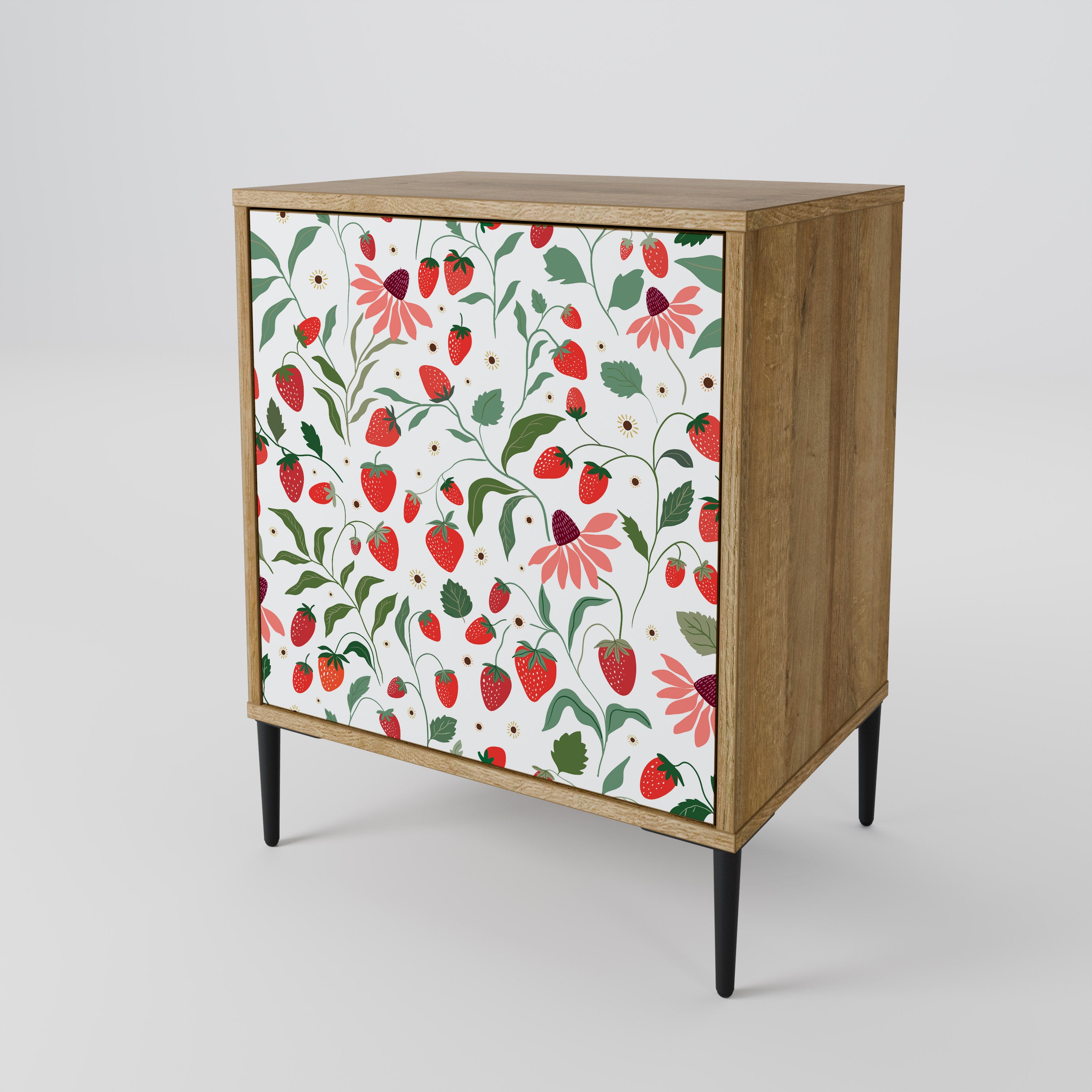 FLOWERS AND STRAWBERRIES 1-Door Sideboard