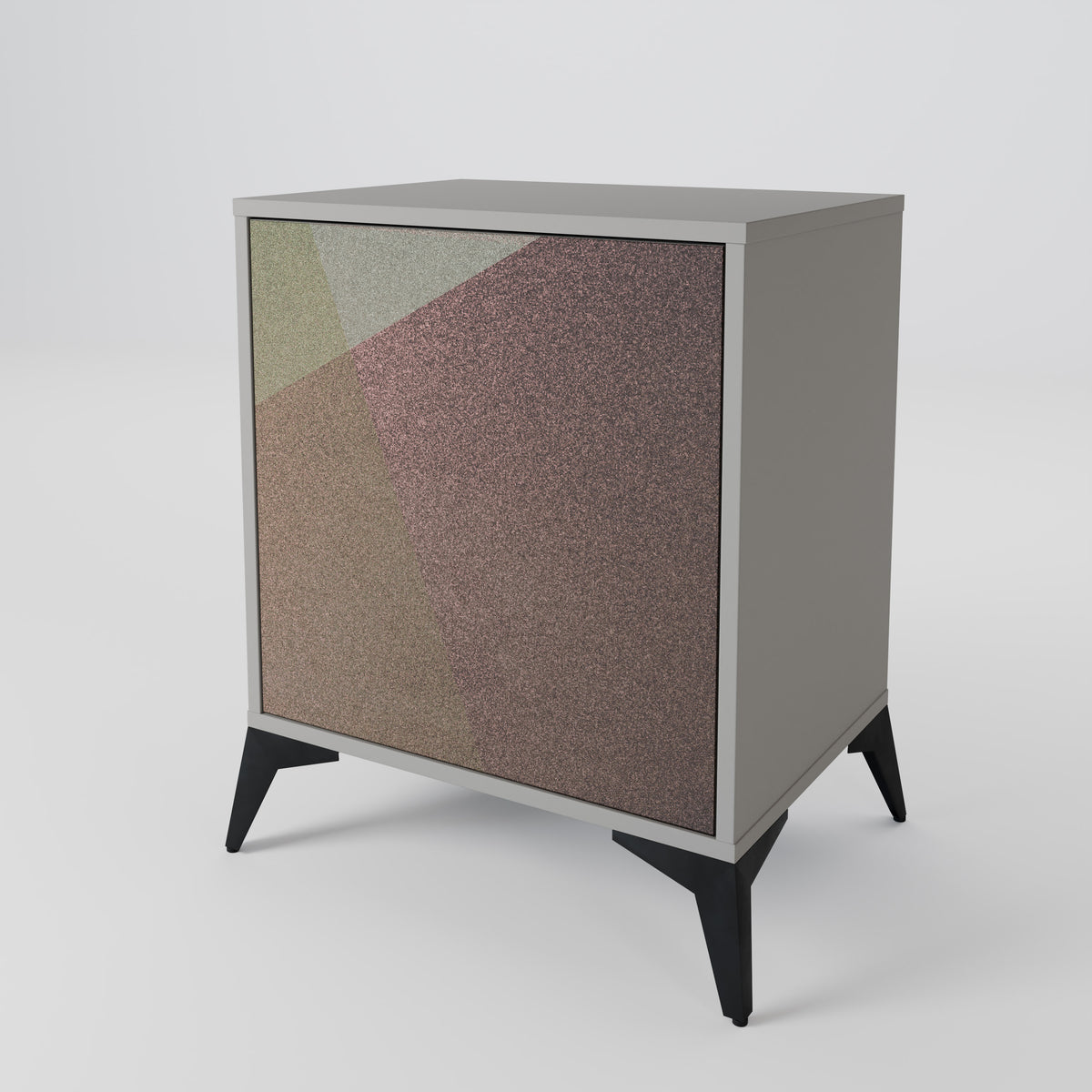BEIGE GEOMETRY Jednodveřová komoda