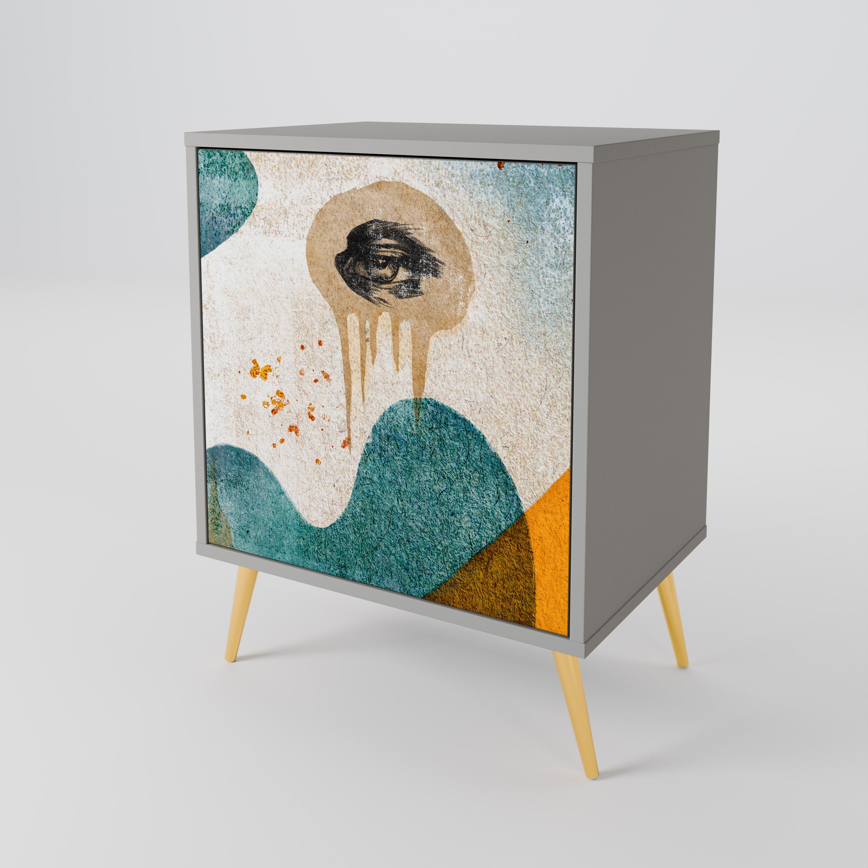 ABSTRACT FACES 1-Door Sideboard