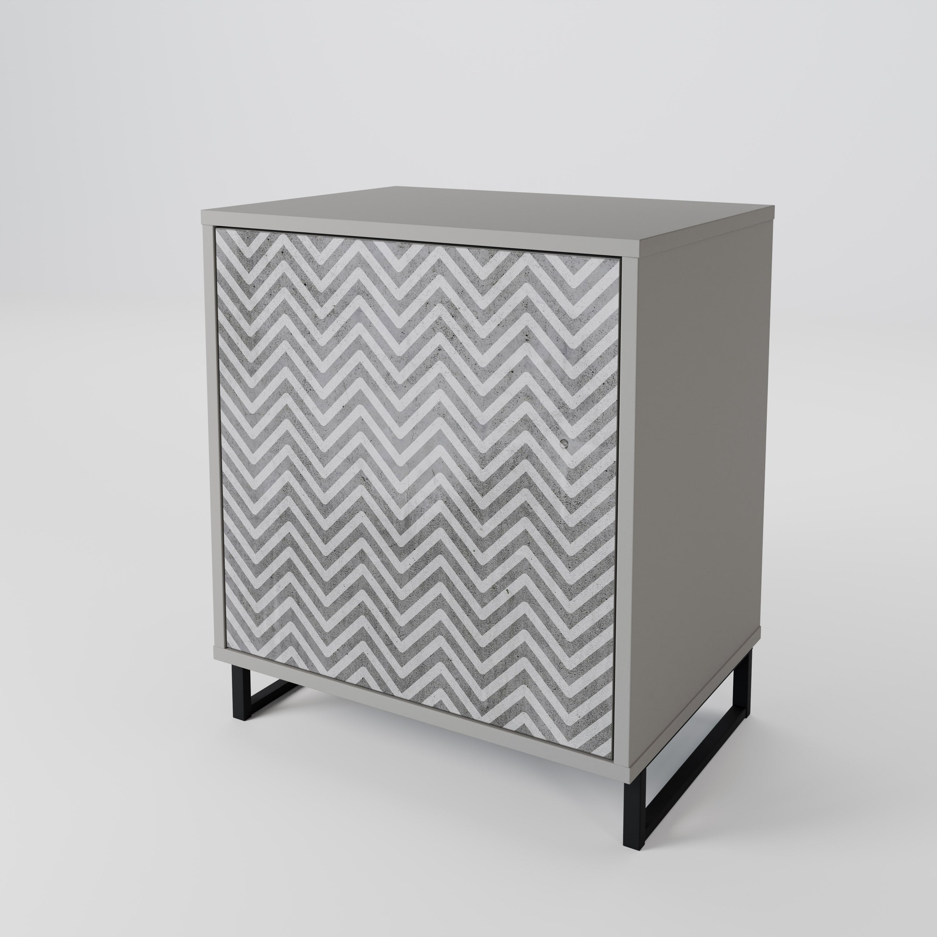 CONCRETE ZIG ZAG 1-Door Sideboard