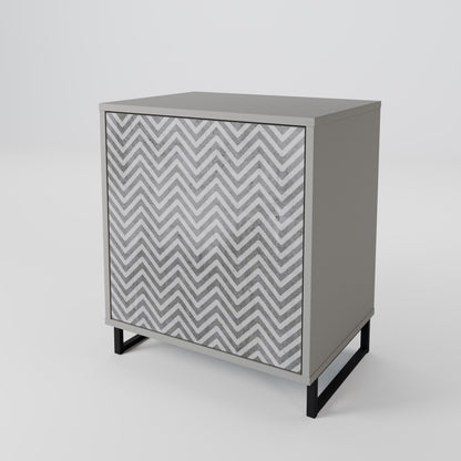 CONCRETE ZIG ZAG Jednodveřová komoda