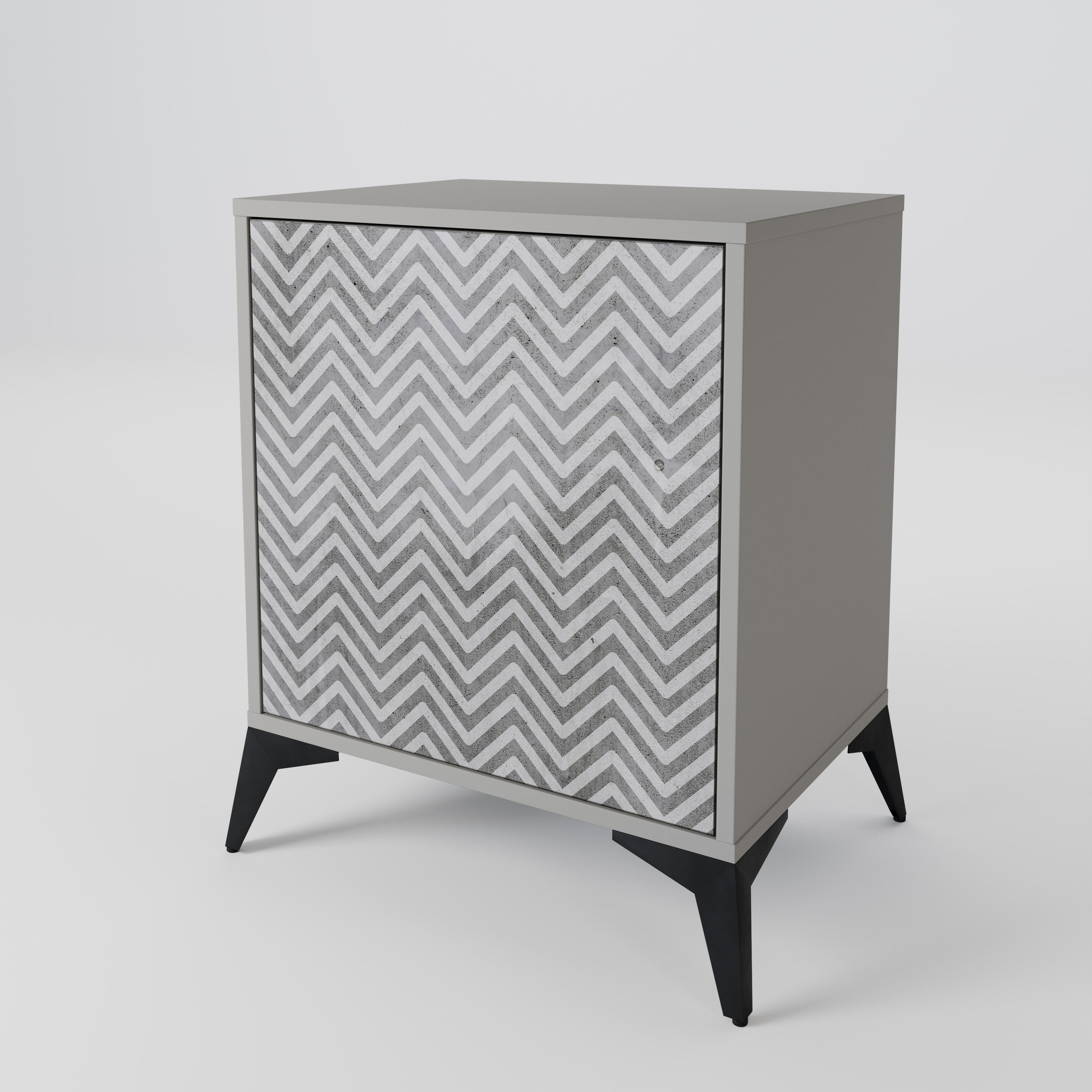CONCRETE ZIG ZAG 1-Door Sideboard