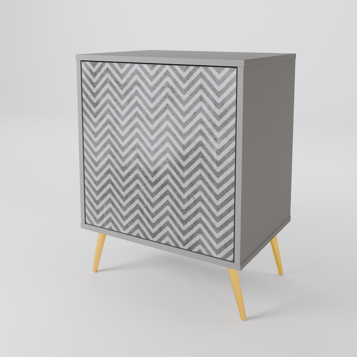 CONCRETE ZIG ZAG Jednodveřová komoda