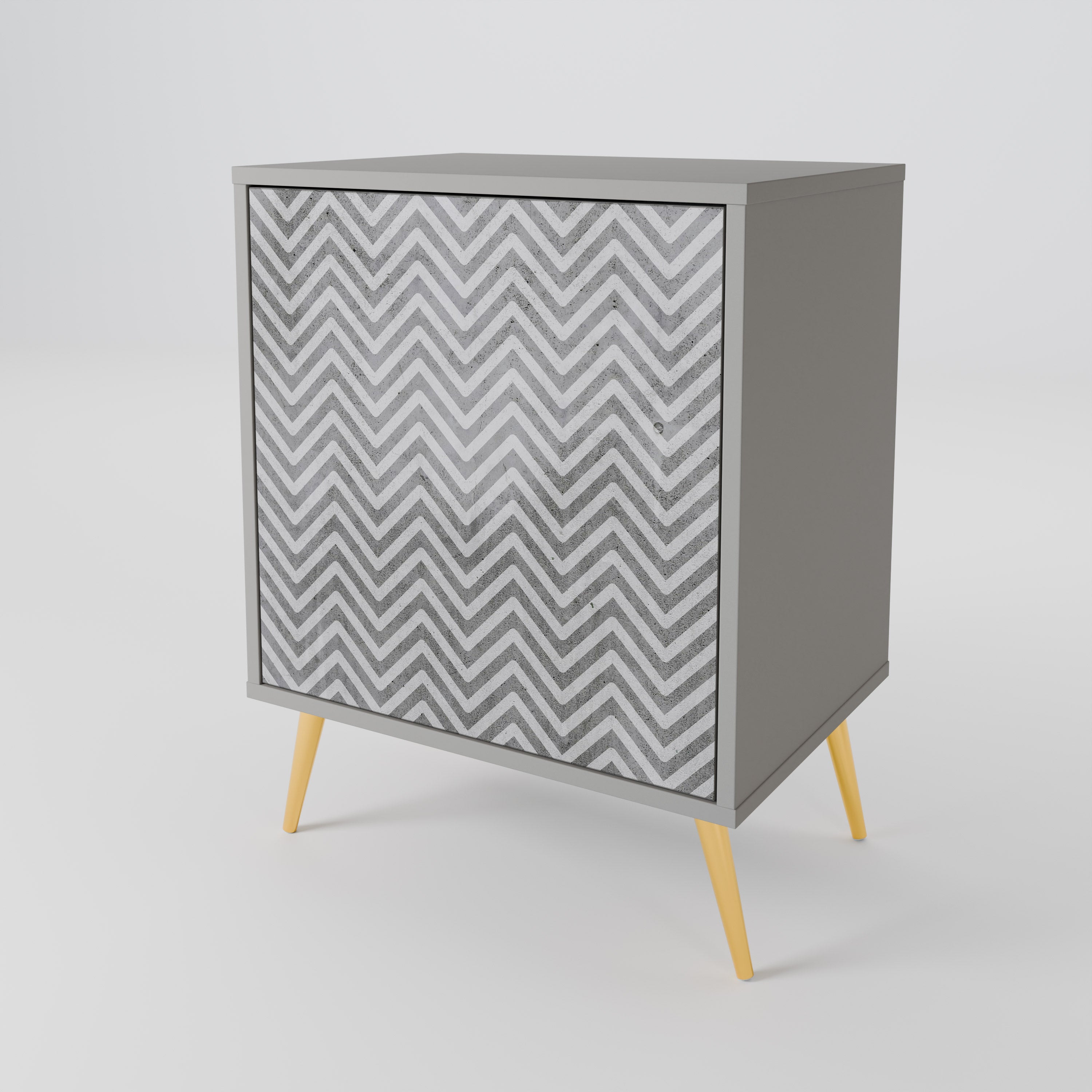 CONCRETE ZIG ZAG 1-Door Sideboard