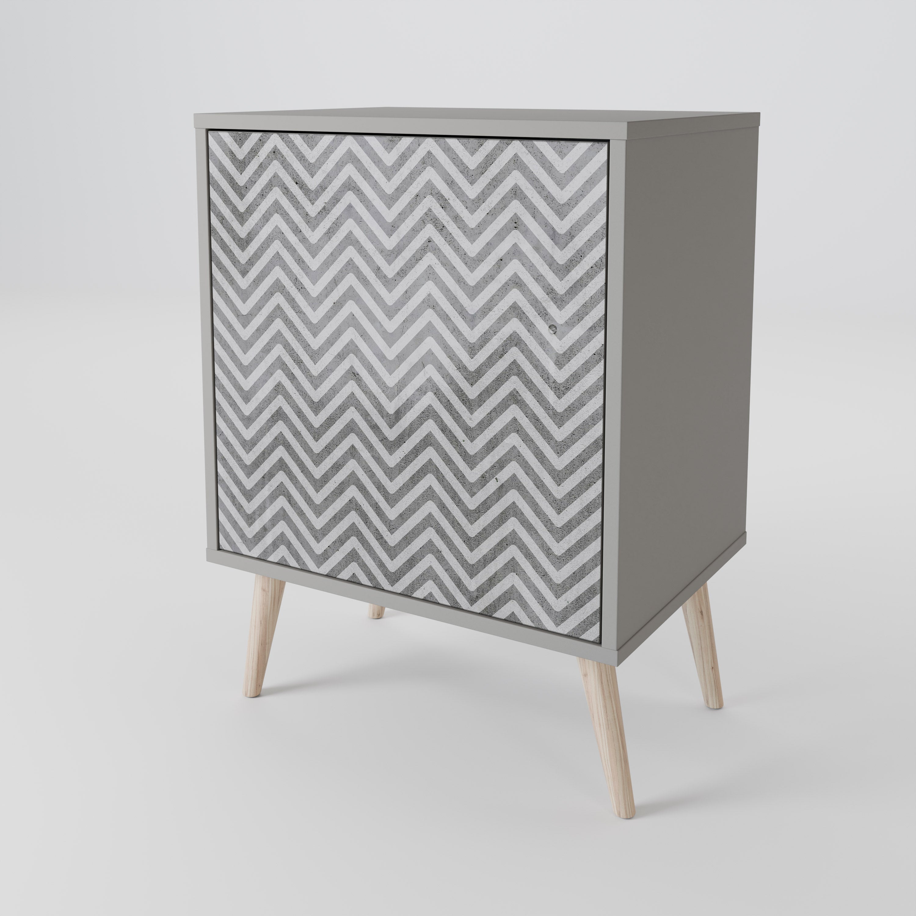CONCRETE ZIG ZAG 1-Door Sideboard