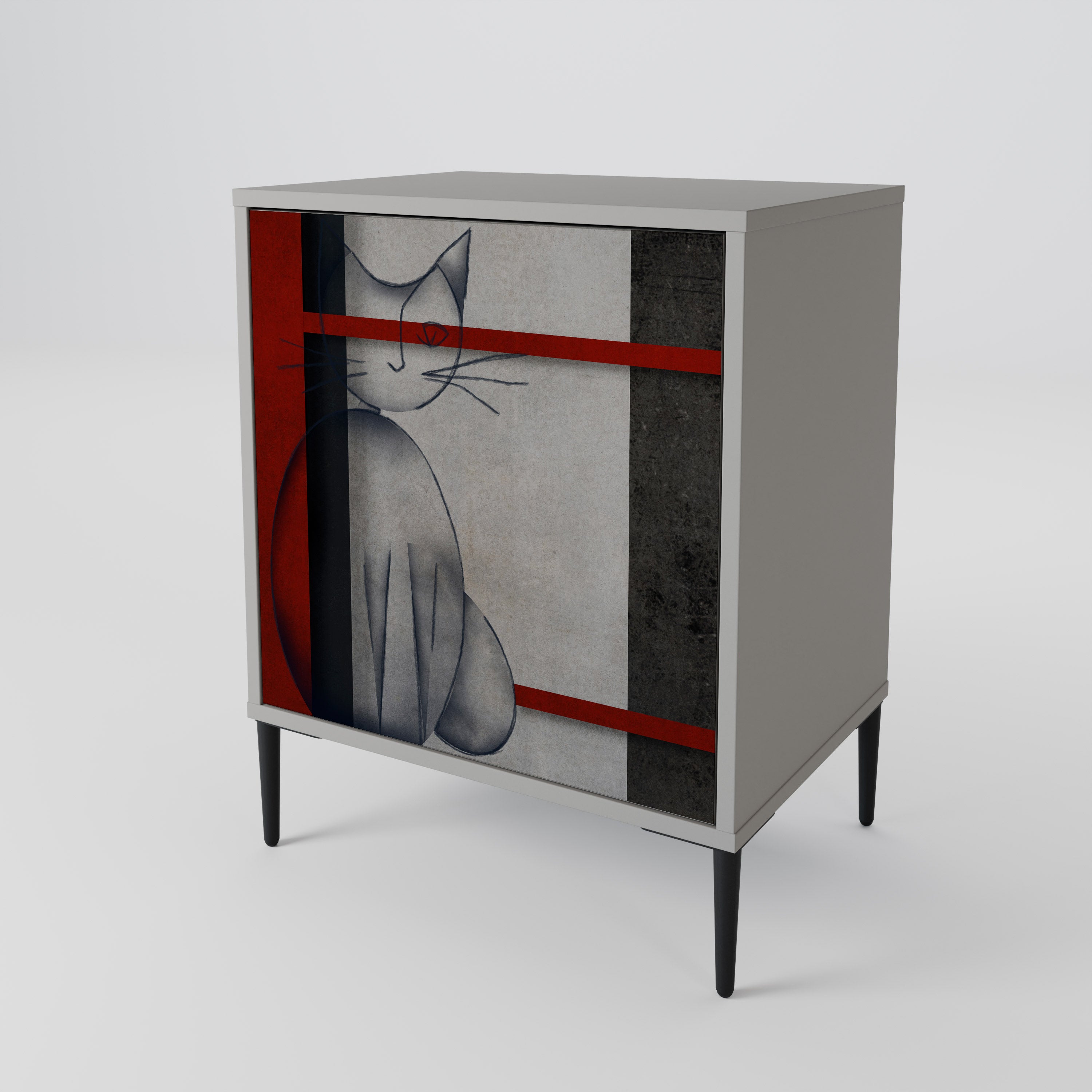 GRAY FIGURES 1-Door Sideboard