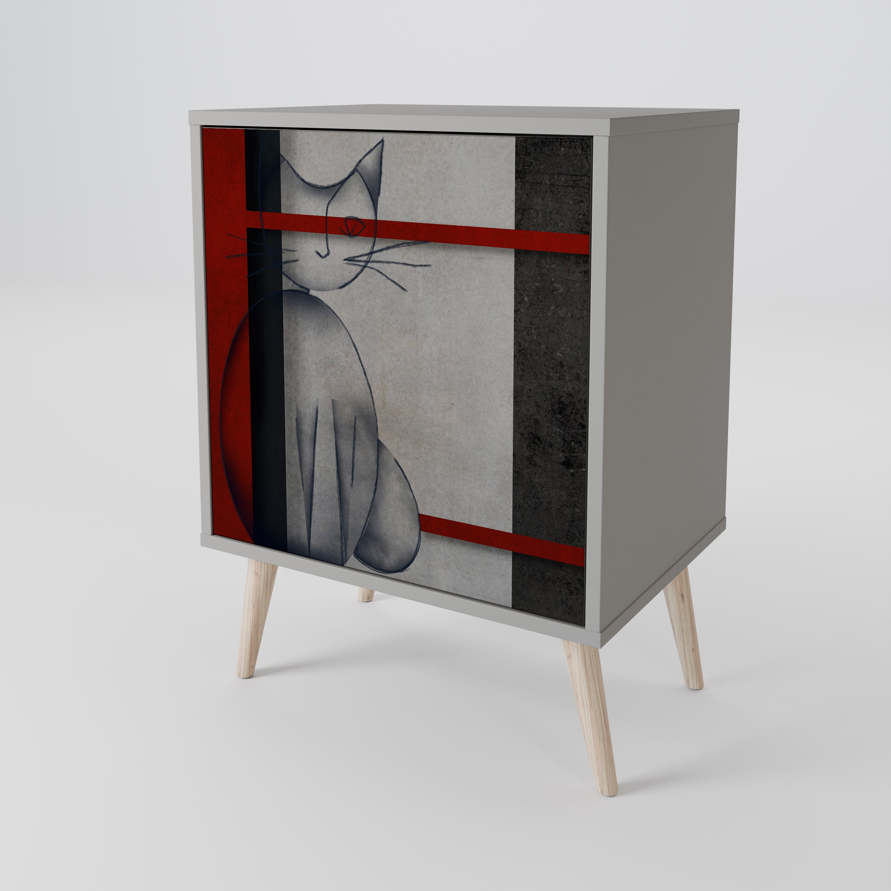 GRAY FIGURES 1-Door Sideboard