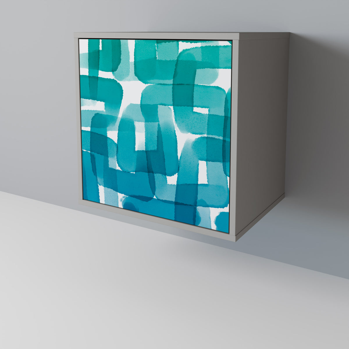 TURQUOISE RECTANGLES Jednodveřová komoda