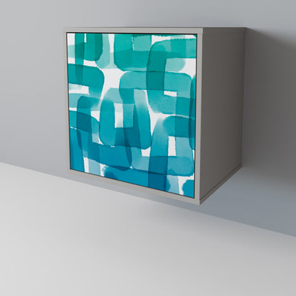 TURQUOISE RECTANGLES Jednodveřová komoda