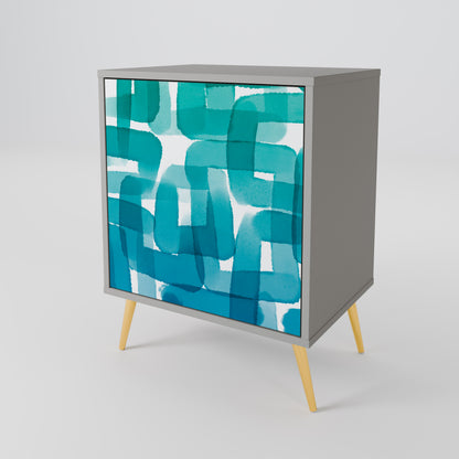 TURQUOISE RECTANGLES Jednodveřová komoda