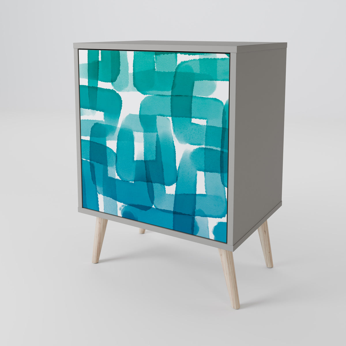 TURQUOISE RECTANGLES Jednodveřová komoda