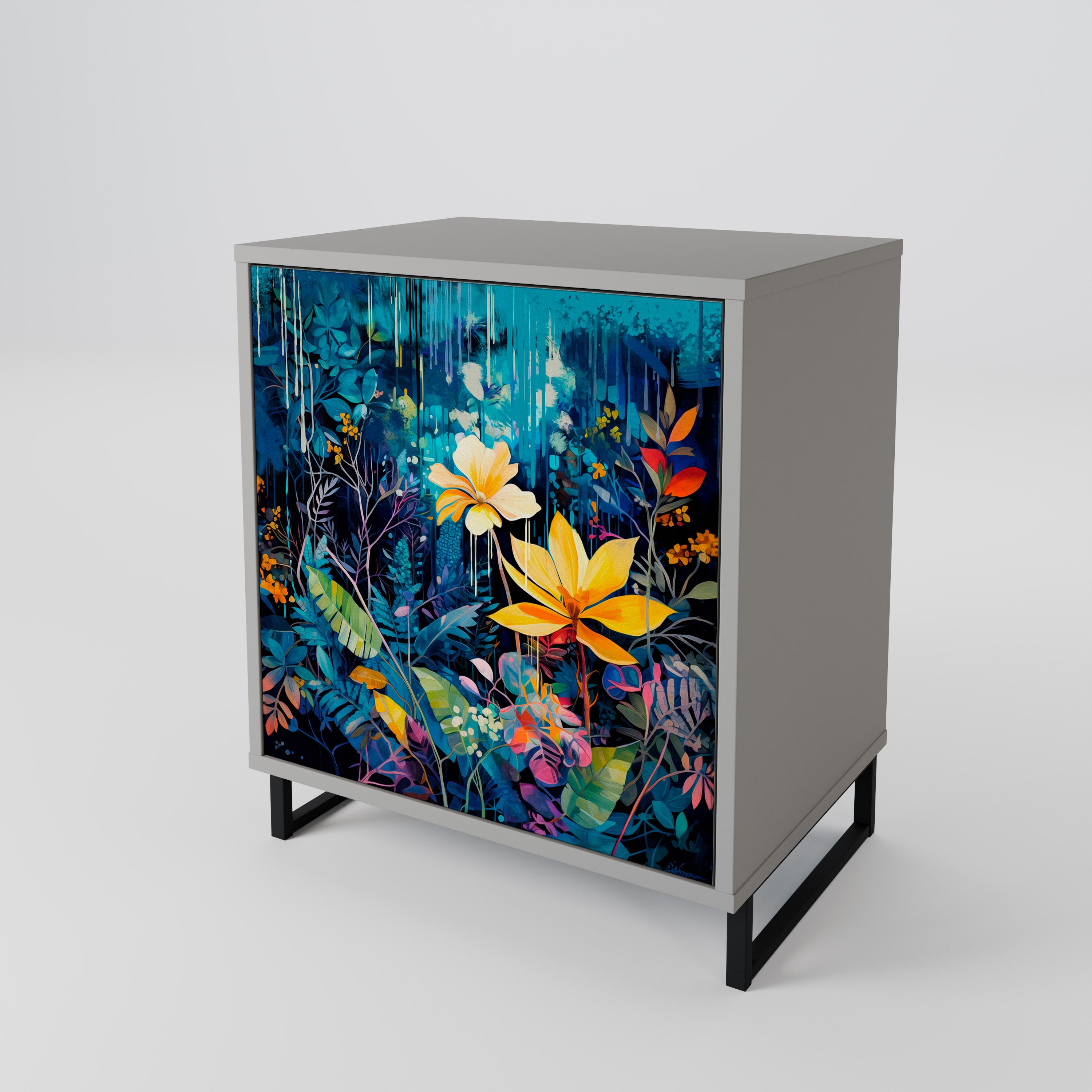 MIDNIGHT BLOSSOM 1-Door Sideboard